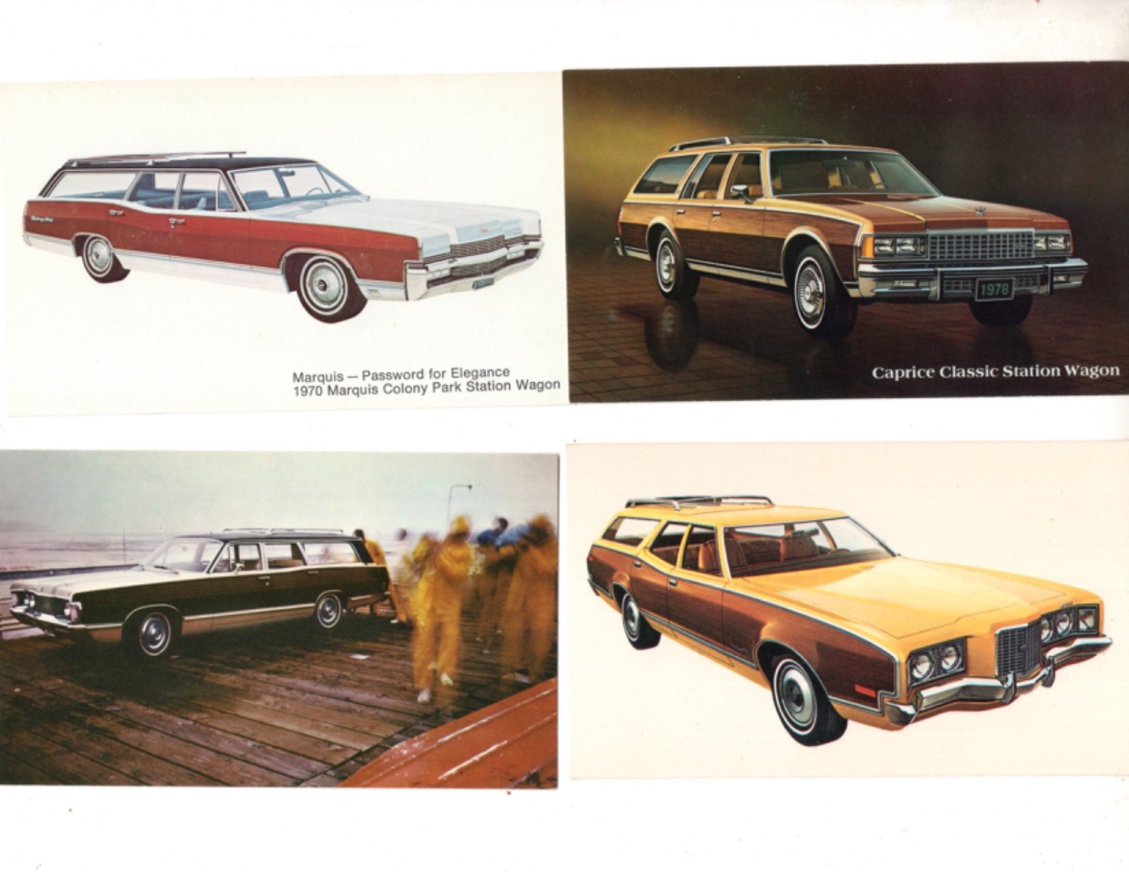 ANTIQUE AUTO, STATION WAGONS, LOT OF 35 VINTAGE POSTCARDS (BL100)