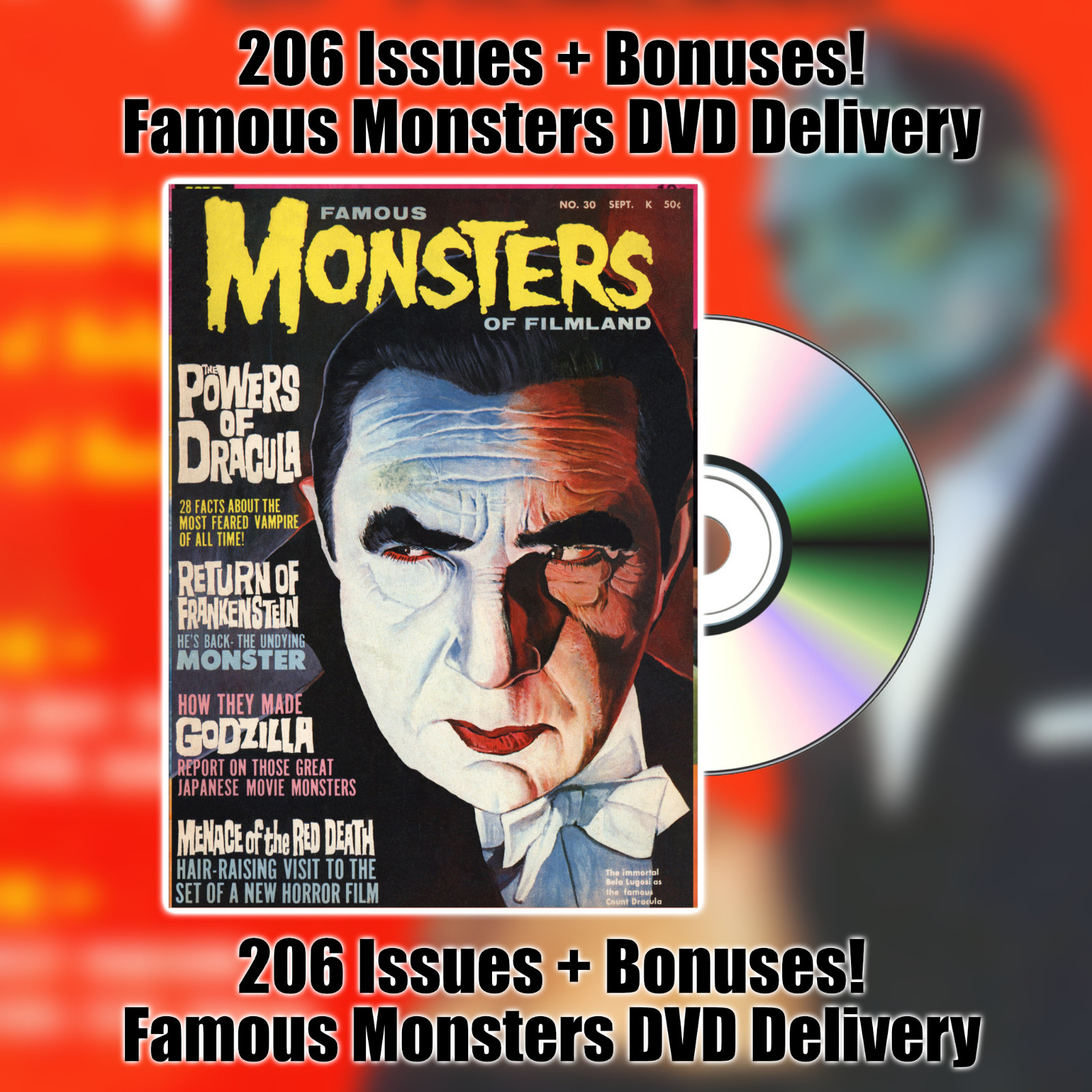 206 Issues + Bonus! Famous Monsters of Filmland Magazine COMPLETE Collection