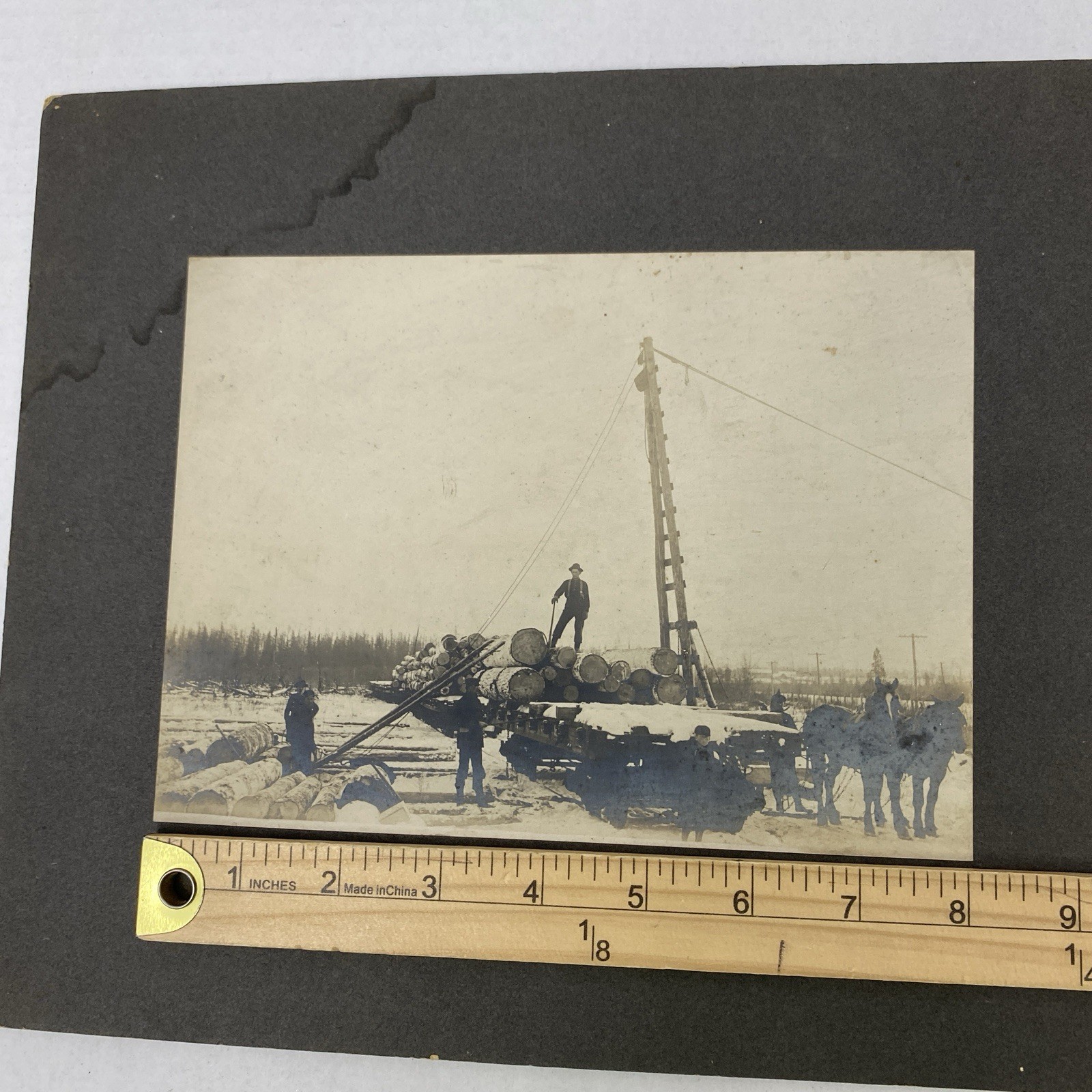 Lumber Camp Wisconsin. Early 1900’s Photo 6×8 Inch