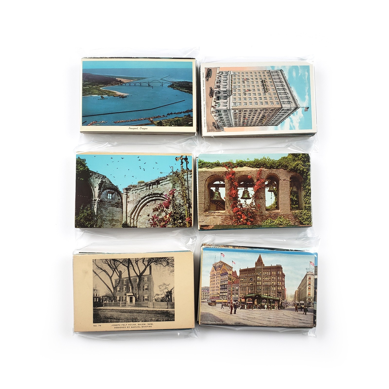 60 Unused Vintage Postcards Lot – Unposted Random Blank Midcentury Travel Views