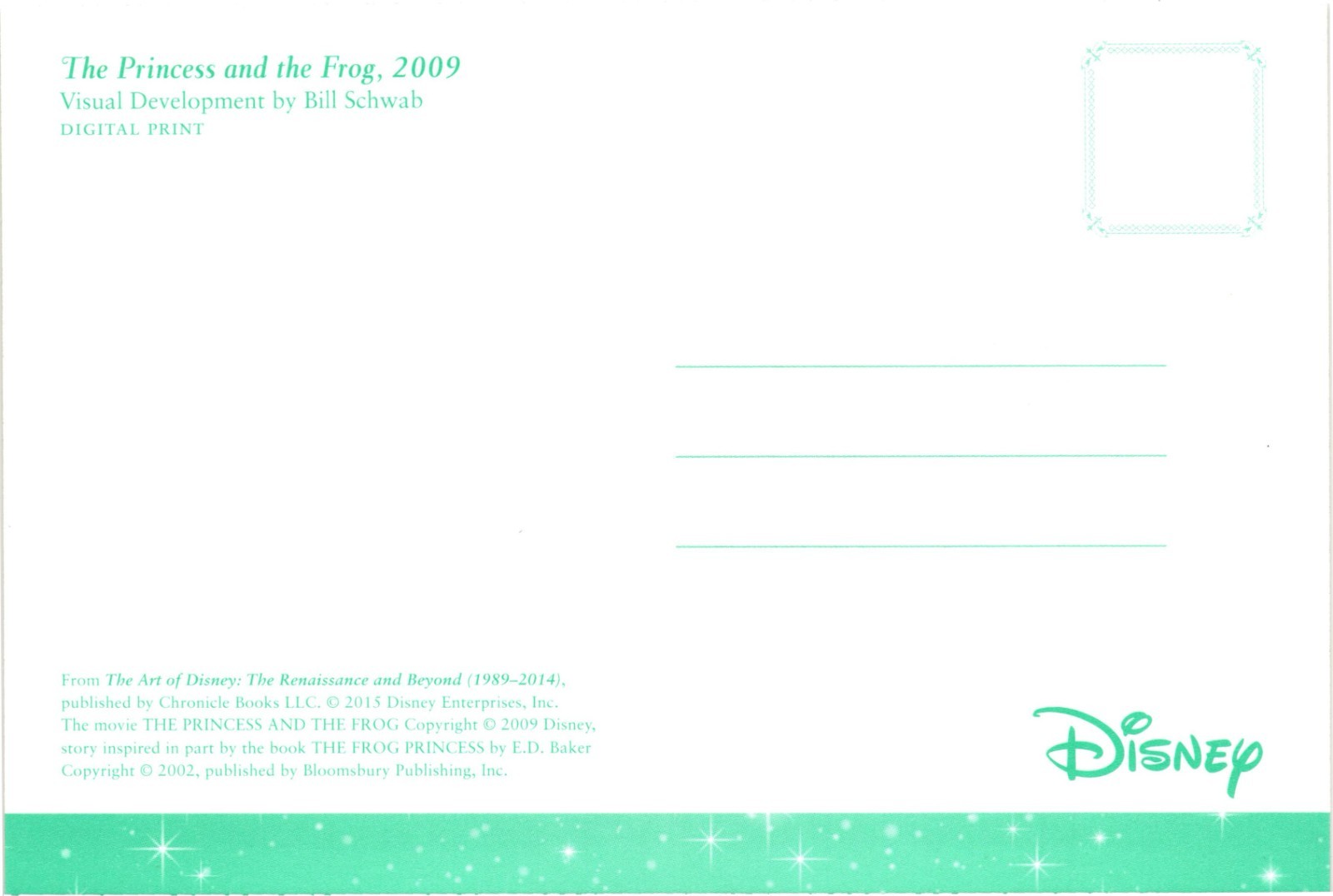The Princess and the Frog Visual Development The Art of Disney Postcard Unposted