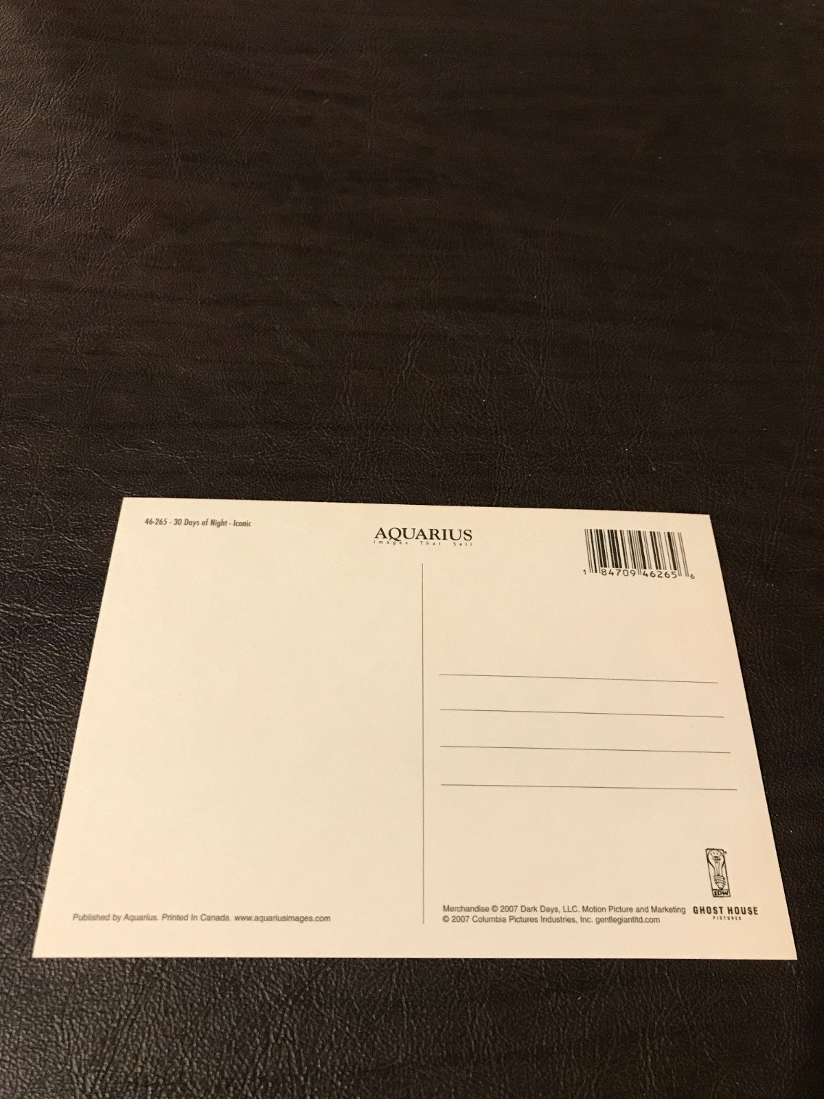 UNPOSTED MOVIE 4 X 6 POSTCARD – 30 DAYS OF NIGHT – ICONIC