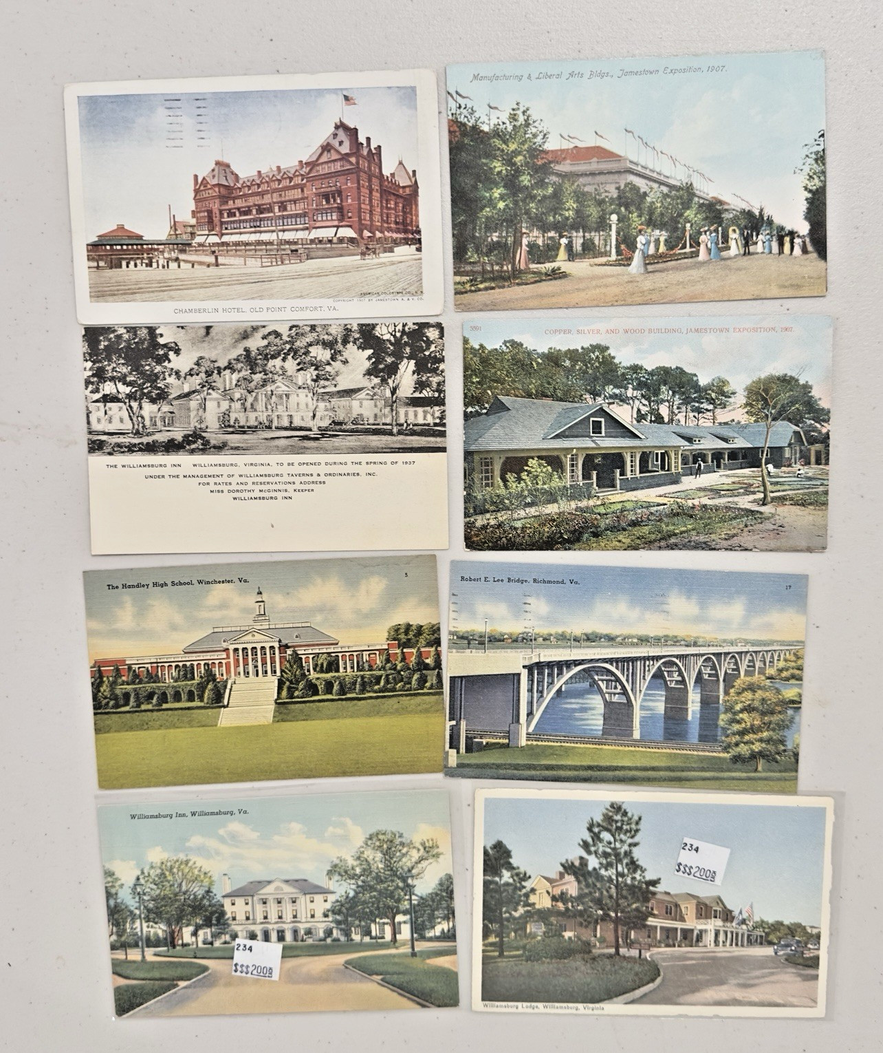 Lot Of 50 Vintage Postcards Ohio and Virginia Some In Protective Sleeves