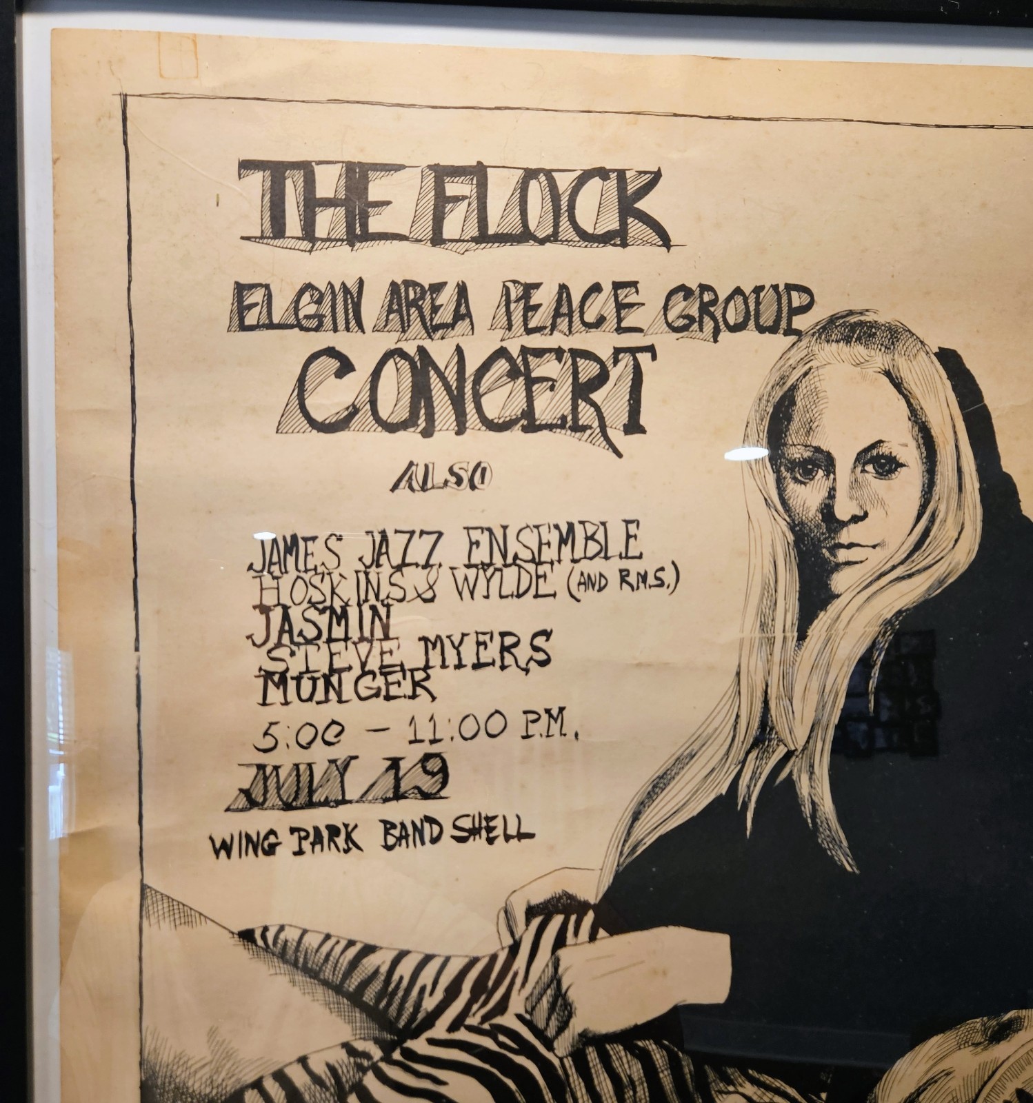 *VERY RARE* Original “THE FLOCK” Concert Poster 1970 By David Archibald