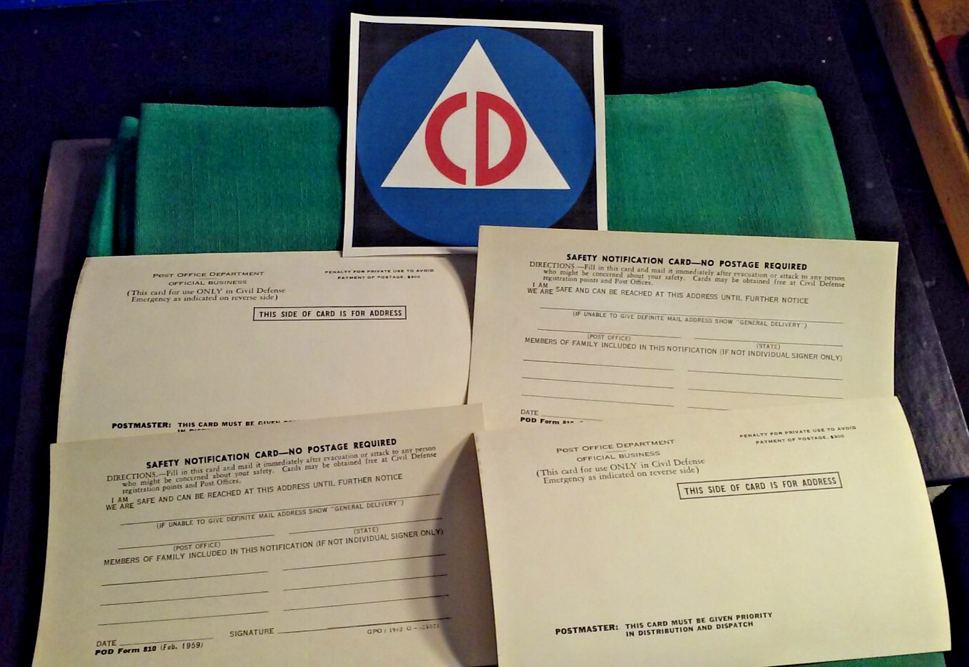 Lot 4 Civil Defense Cold War Era Nuclear Attack PO Safety Notification Post Card