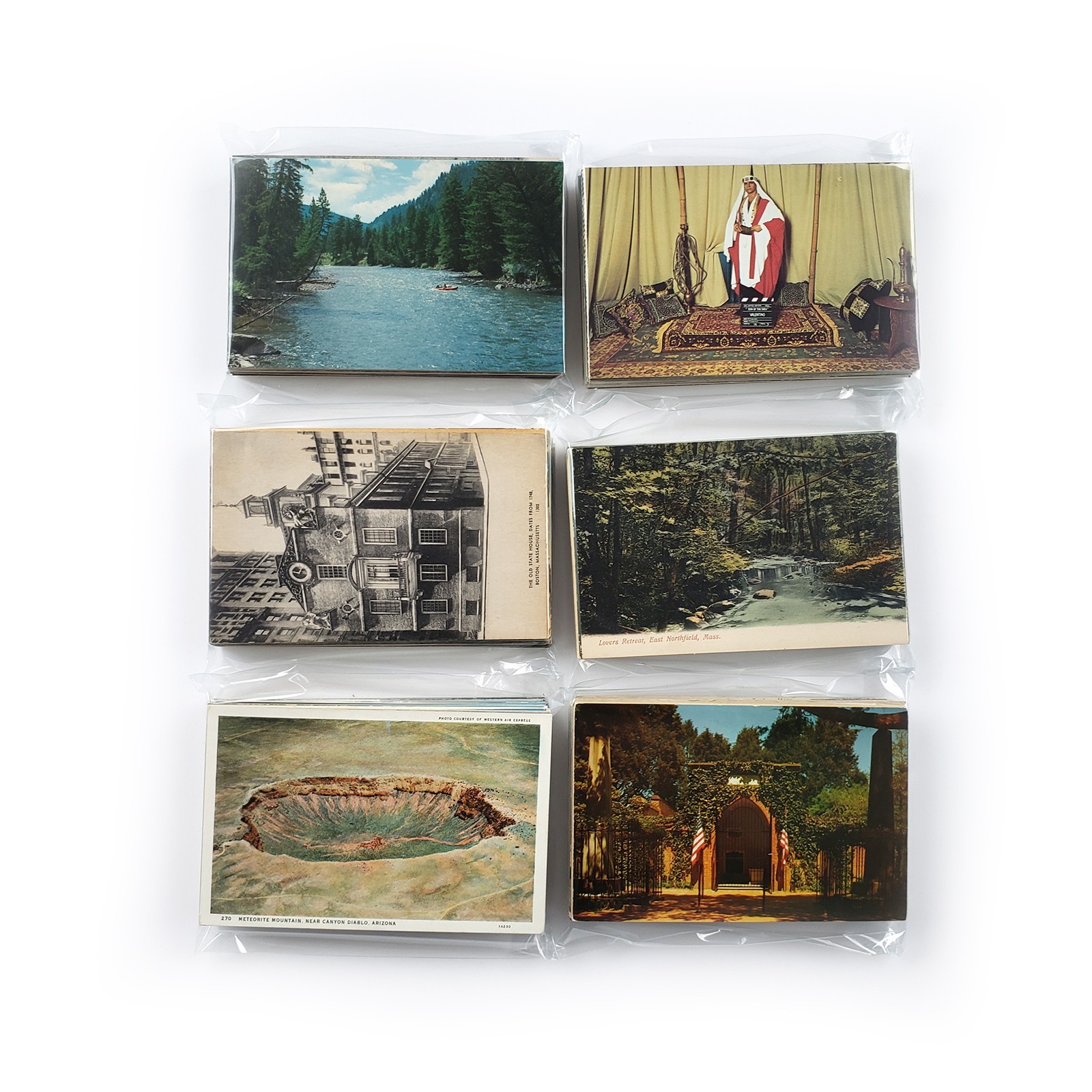 60 Unused Vintage Postcards Lot – Unposted Random Blank Midcentury Travel Views