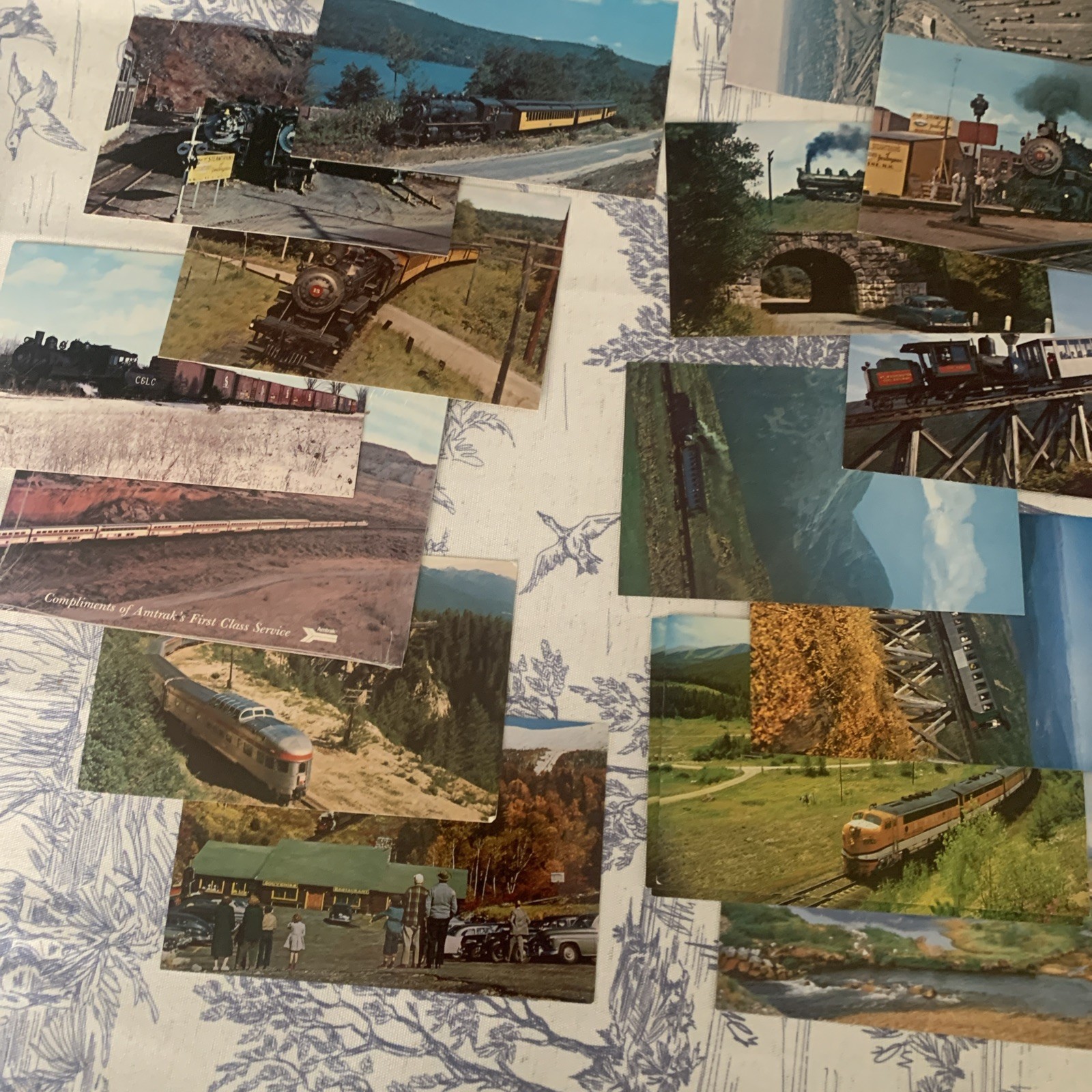 Lot of 25 Vintage Train Locomotive Postcards Railroad 1970s USA