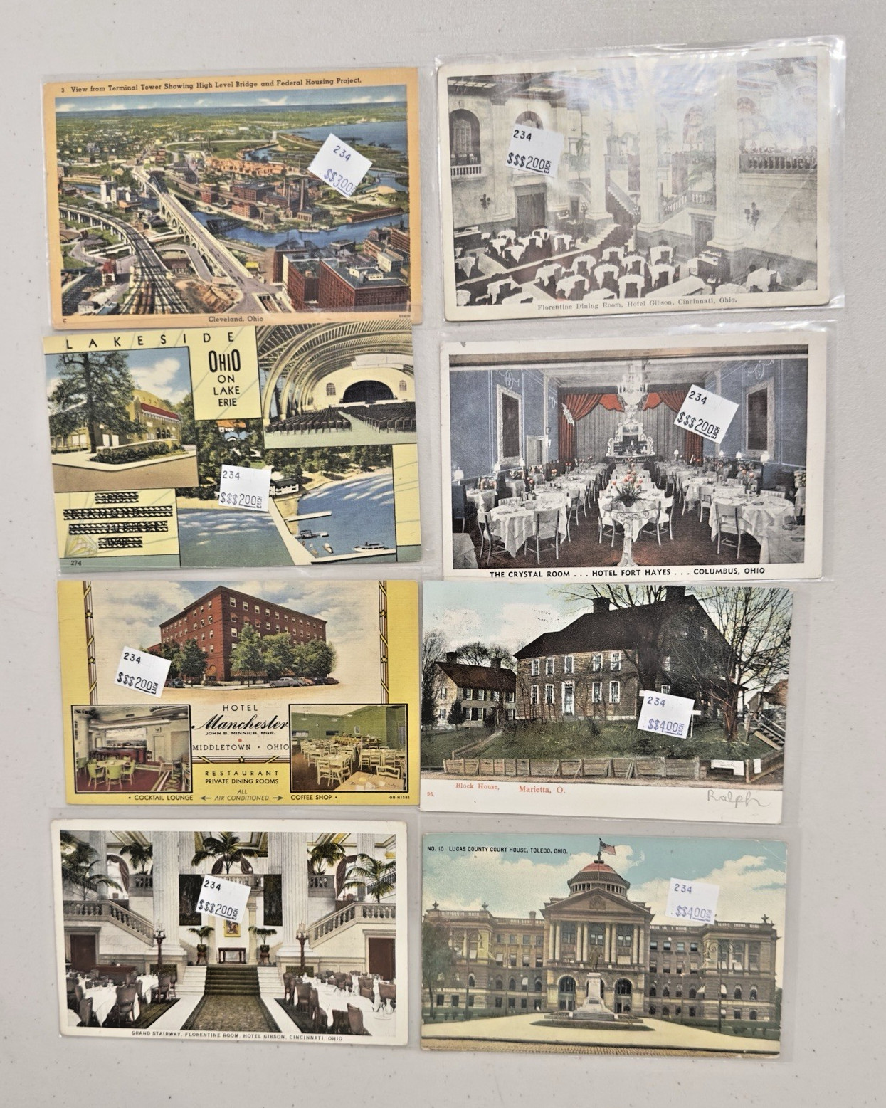 Lot Of 50 Vintage Postcards Ohio and Virginia Some In Protective Sleeves