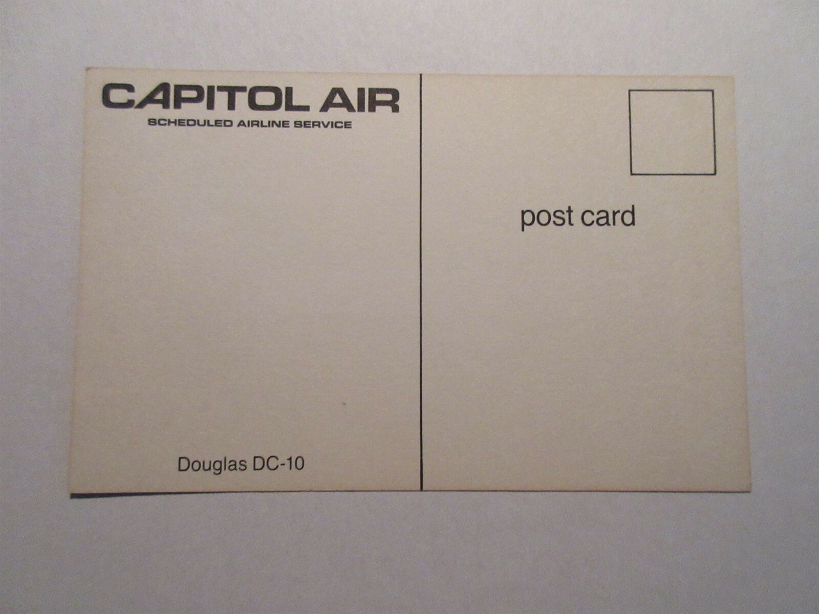 lot of 5 postcards CAPITOL AIR Scheduled Airline Service DOUGLAS DC-10
