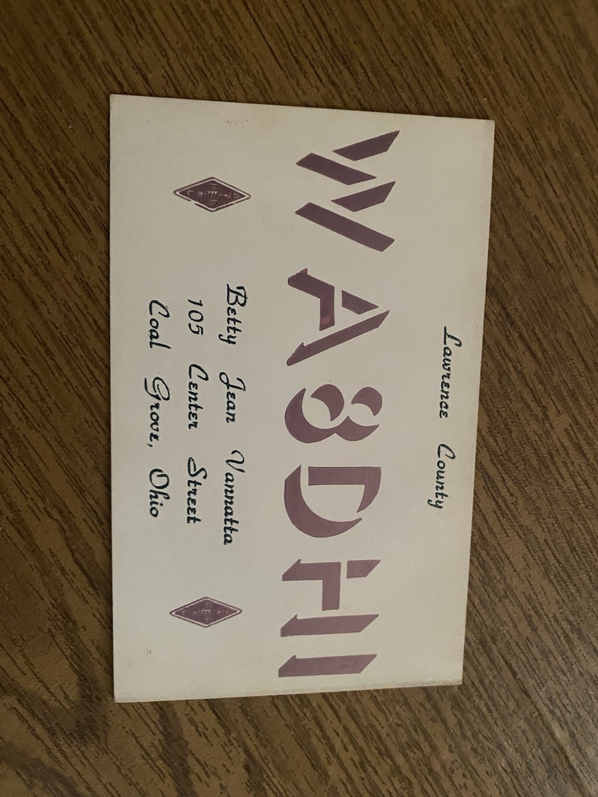 K9WUN Amateur Radio QSL Card Paper Single Unit Coal Grove, Ohio USA