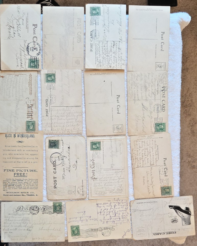 Antique Lot of 16 Souvenir Ladies Women Postcards some postmarked