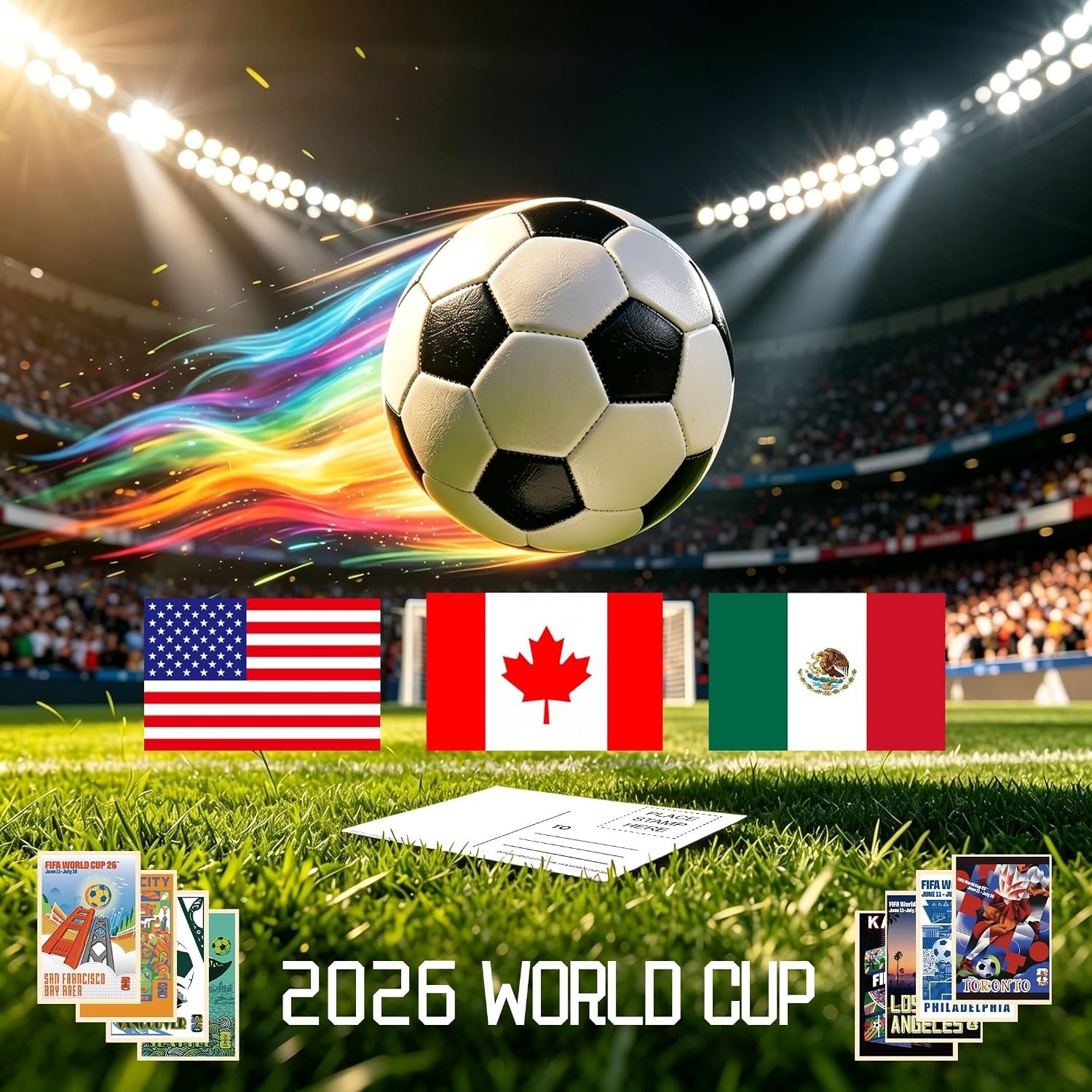 Durable 32-Count 2026 World Cup Postcards – Perfect for Scrapbooking