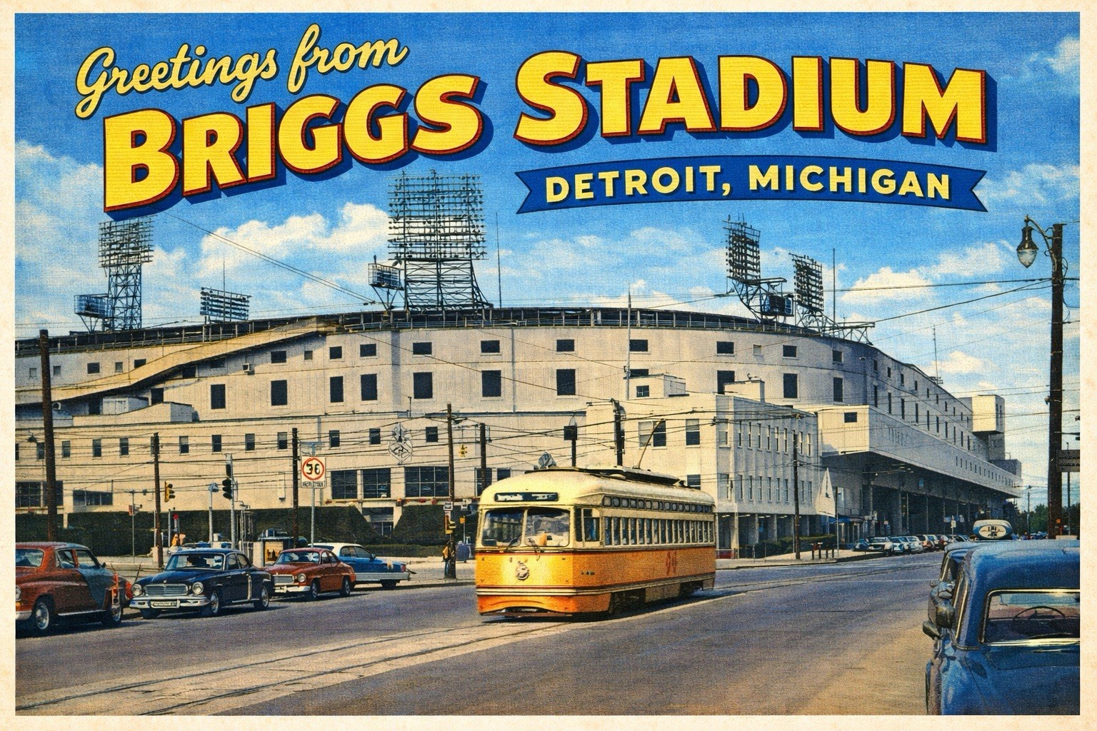 MODERN Postcard – BRIGGS STADIUM, DETROIT, MICHIGAN – Baseball D149