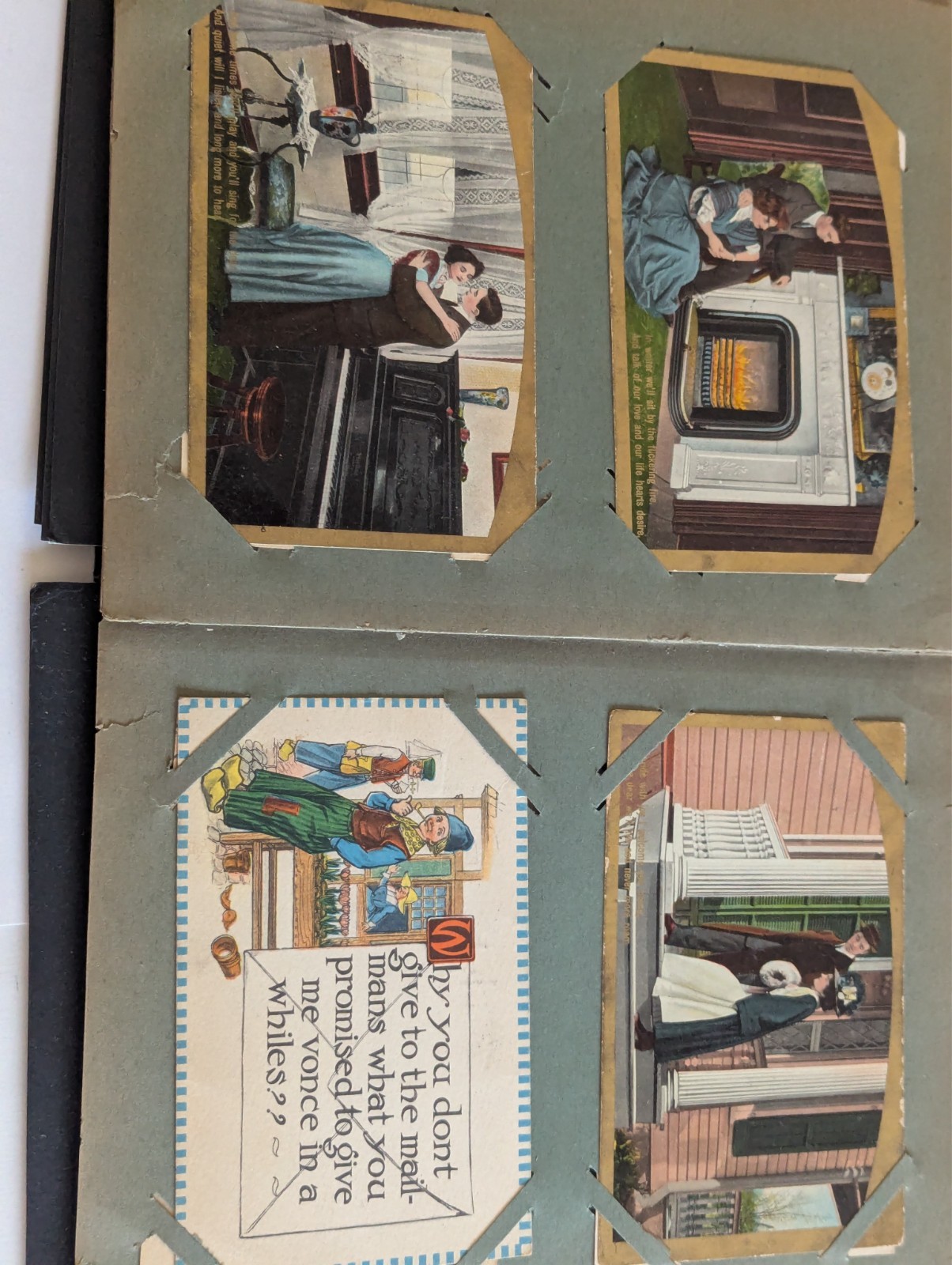 Antique Post Card Lot Book – Some Mailed – See Video – Many Pictures