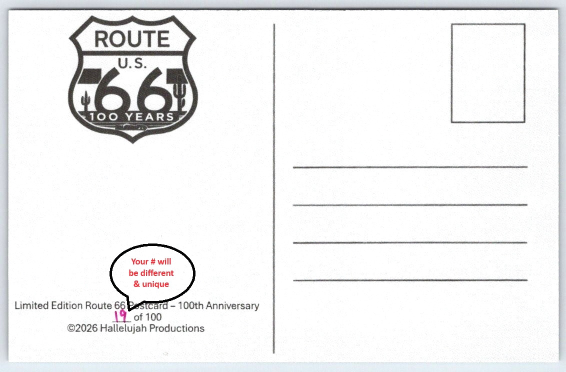 Route Rt 66 Centennial 100 Years Cruising 1940s Large Letter New Postcard