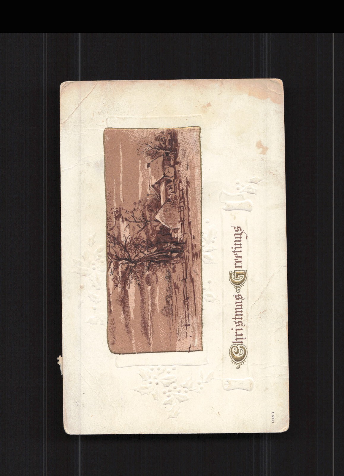 1914 Embossed Christmas Greetings Postcard Posted Illinois