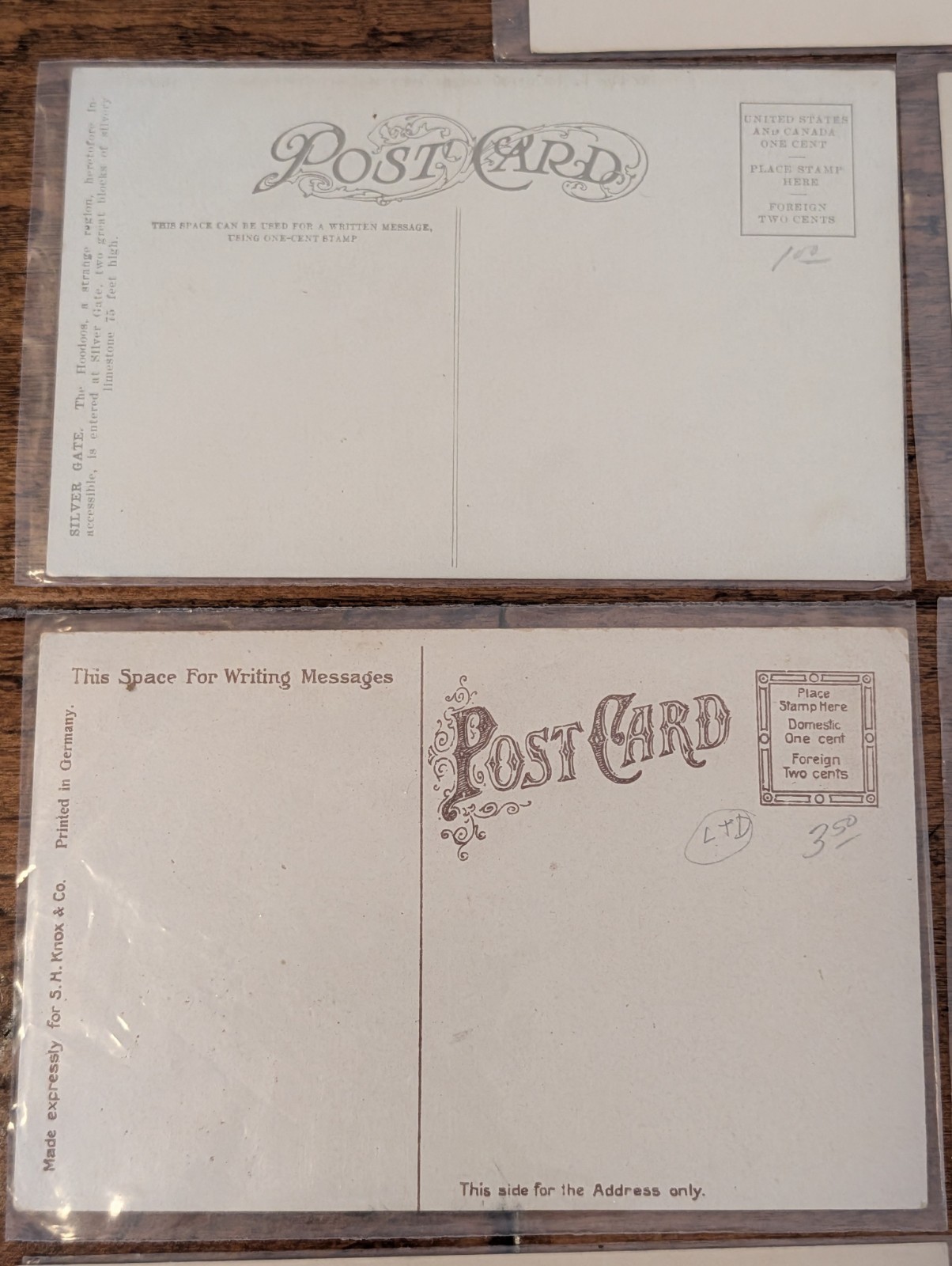 Lot 7 Unused Vintage Postcards Protective Sleeves 1940s Yellowstone Illinois