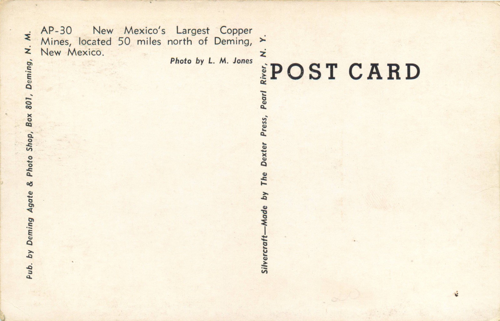 Open Pit Copper Mines Santa Rita, N. M. Vintage RPPC Postcard