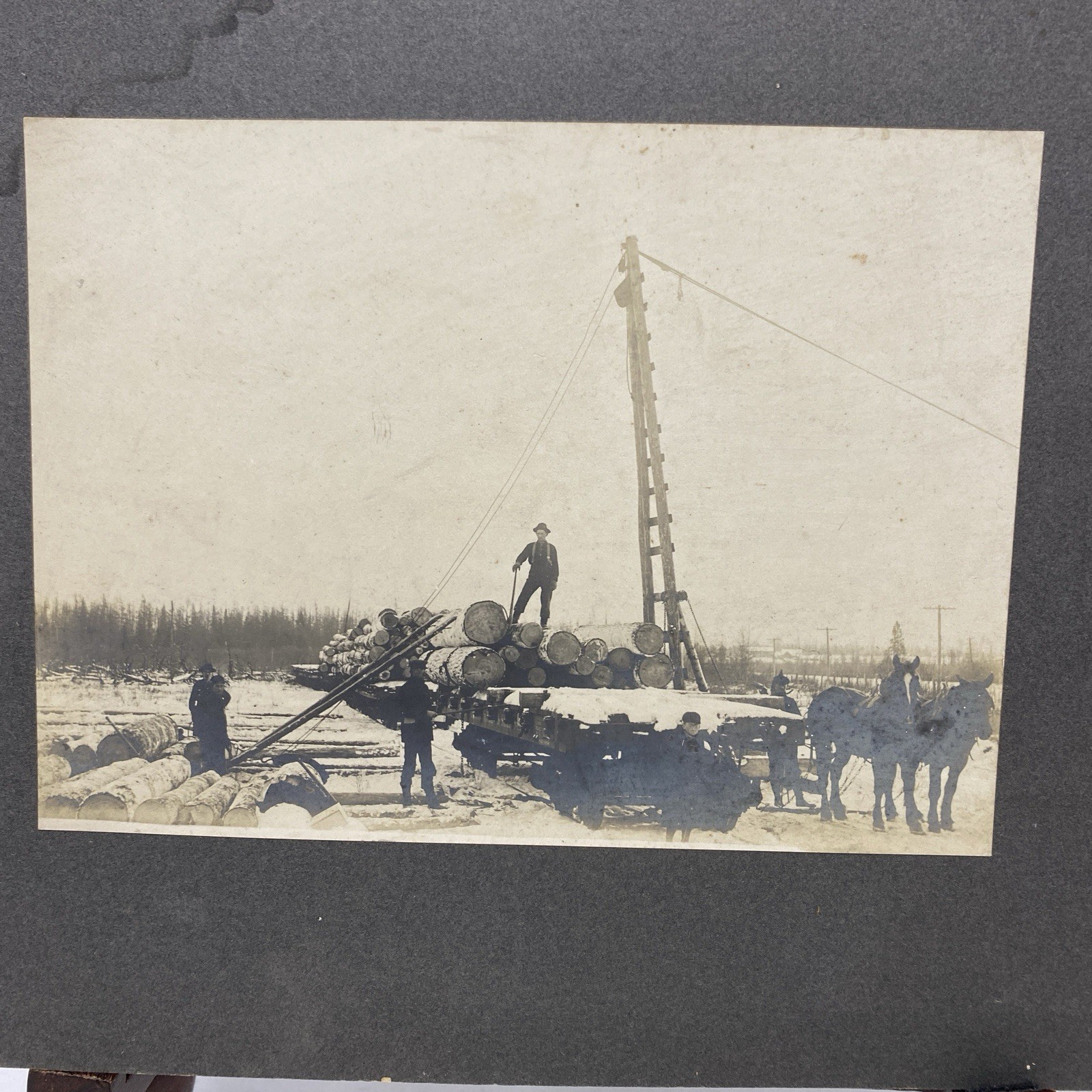 Lumber Camp Wisconsin. Early 1900’s Photo 6×8 Inch