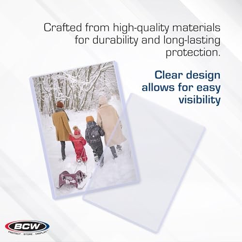 BCW (25) 4×6 Post Card & Photo Topload Holders – Rigid Plastic Sleeves Brand