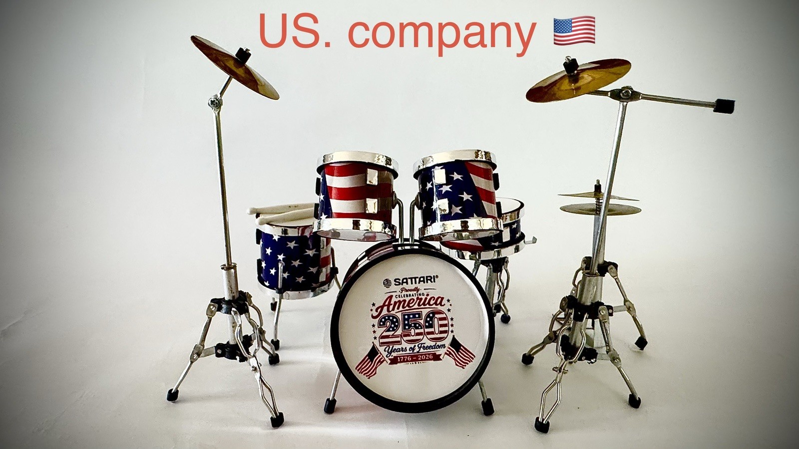 4th Of July Miniture Drum SATTARI 250 Years Of Freedom Celebration 1776-2026