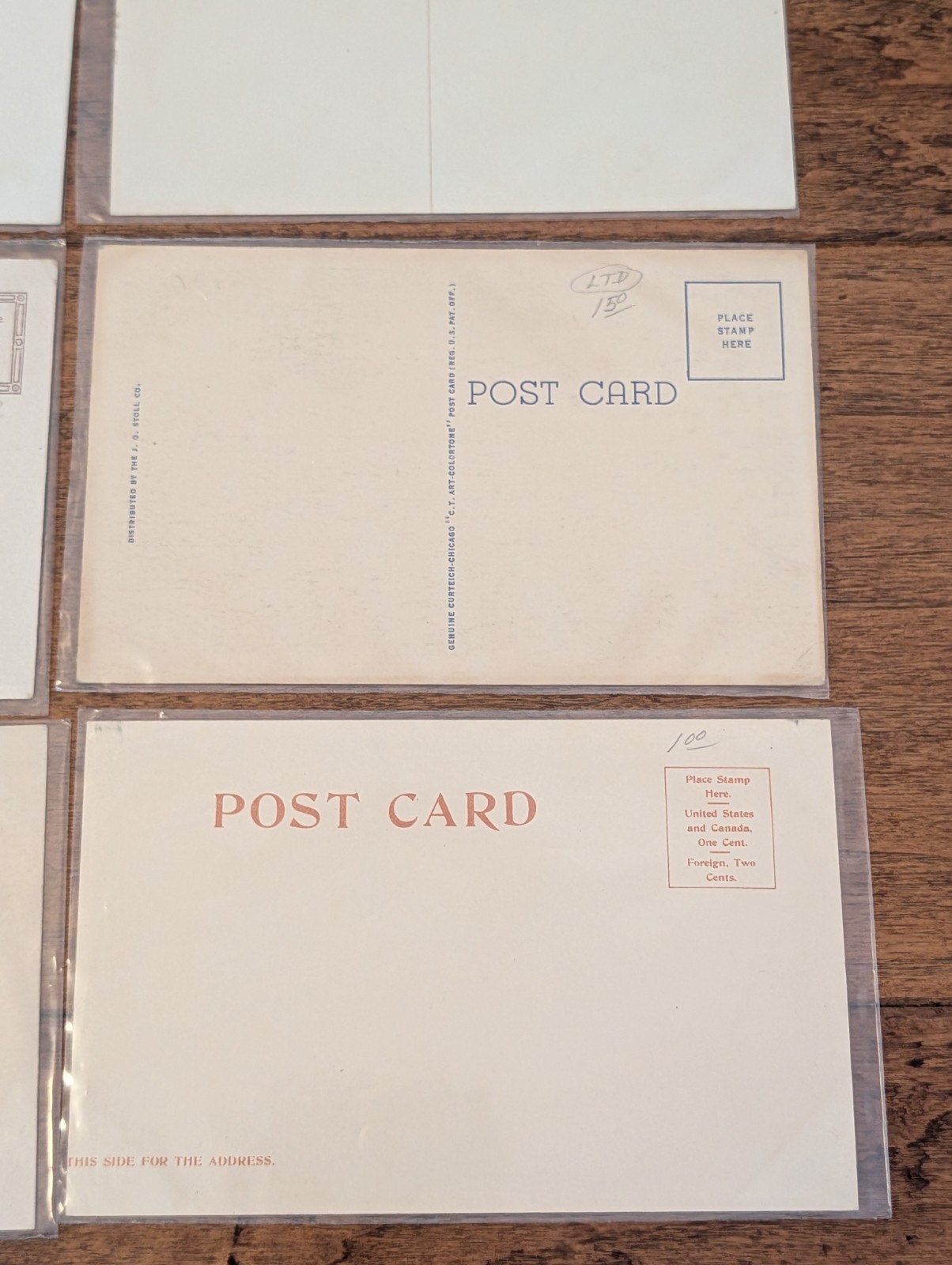 Lot 7 Unused Vintage Postcards Protective Sleeves 1940s Yellowstone Illinois