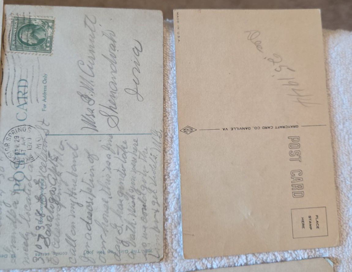 Lot Of 12 Antique And Vintage Post Cards 3 Written Posted early 1900’s