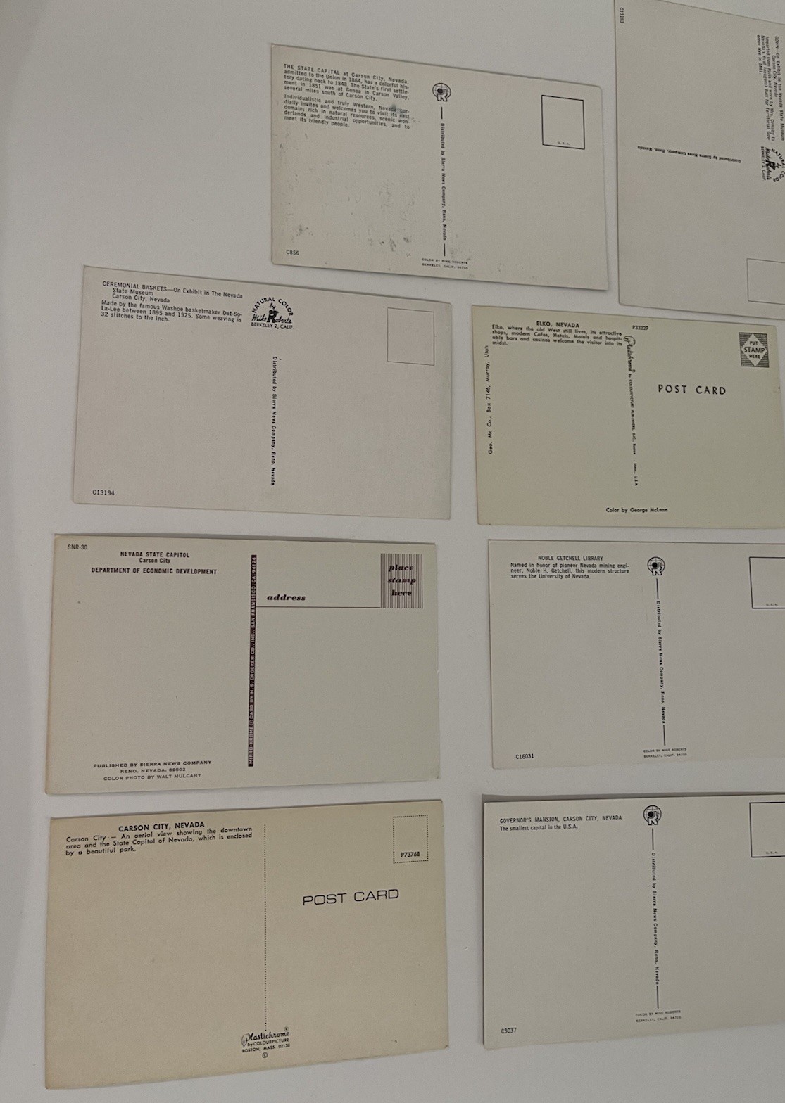 Nevada Postcards Mixed Lot Of 8 Unused