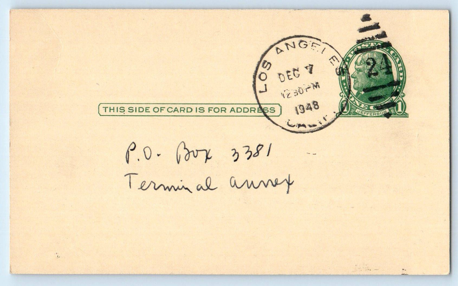 Los Angeles CA Postal Card A Buyer’s Service Reed-Goll Enterprises 1948