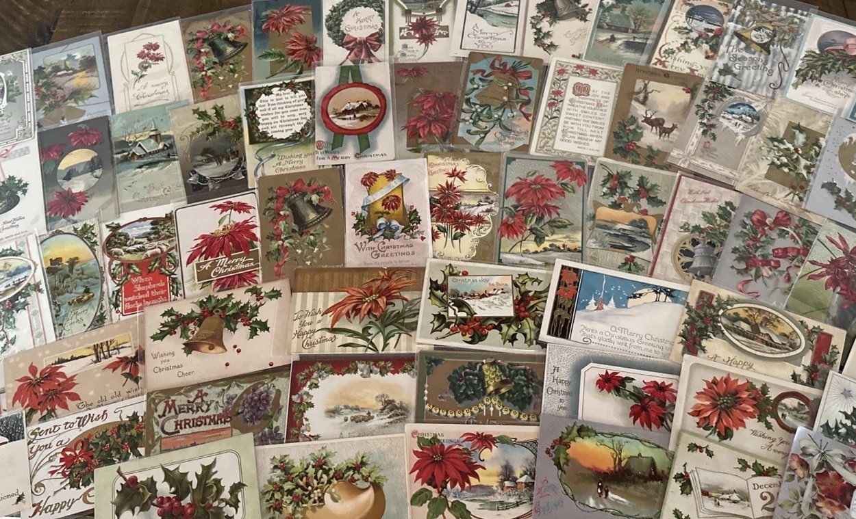 Big Quality ~Lot of~100 Antique Christmas~Postcards~Early 1900’s~ in sleeves