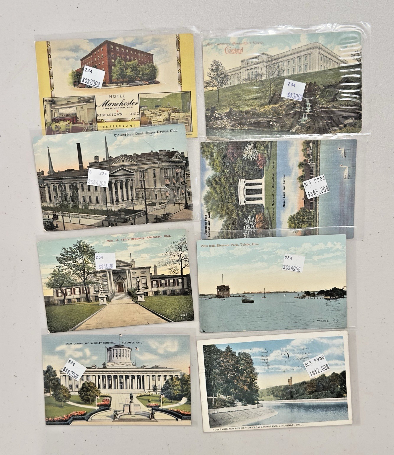 Lot Of 50 Vintage Postcards Ohio and Virginia Some In Protective Sleeves