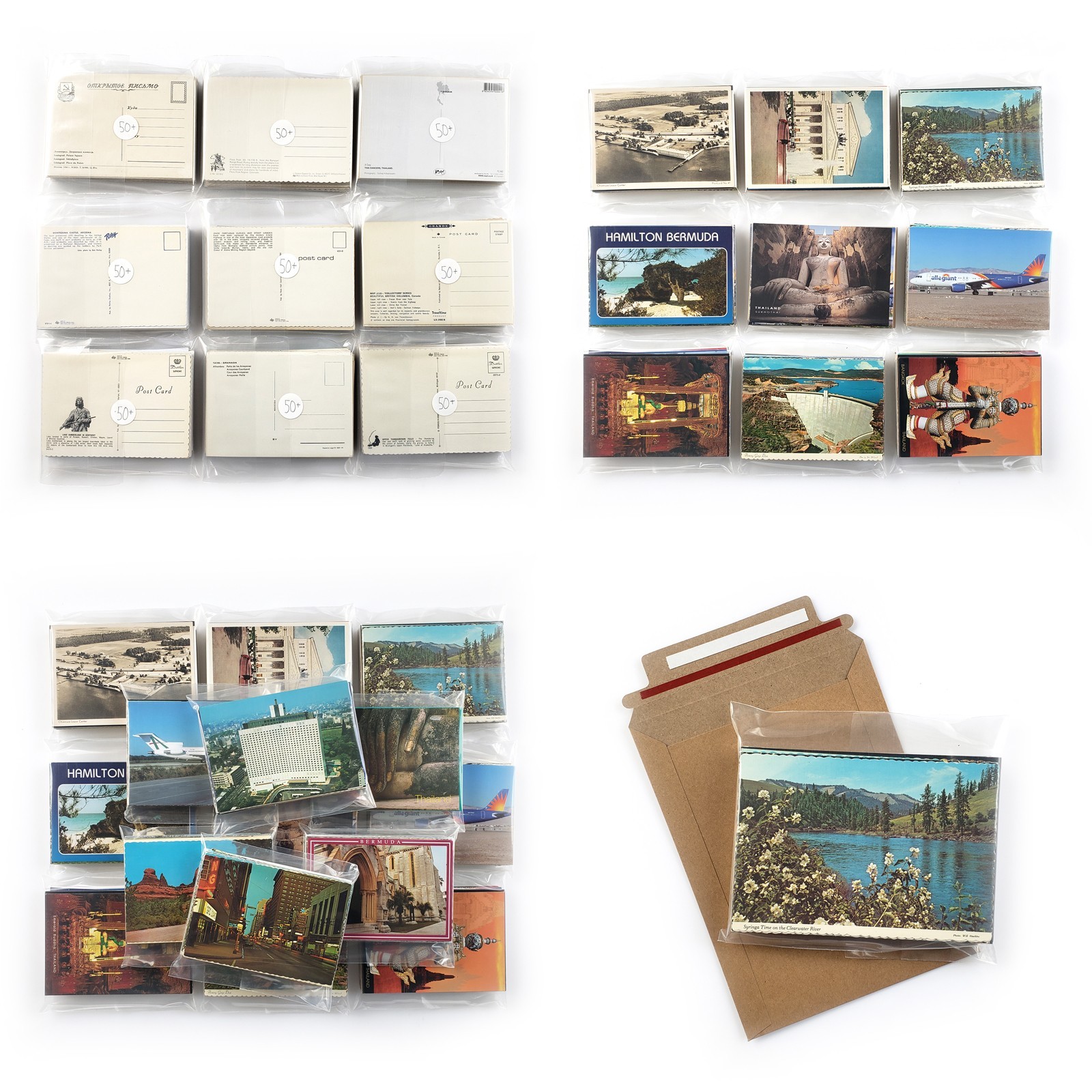 50 Vintage 4×6 Postcards Lot – Unused Unposted Mixed Assorted Old Travel Views