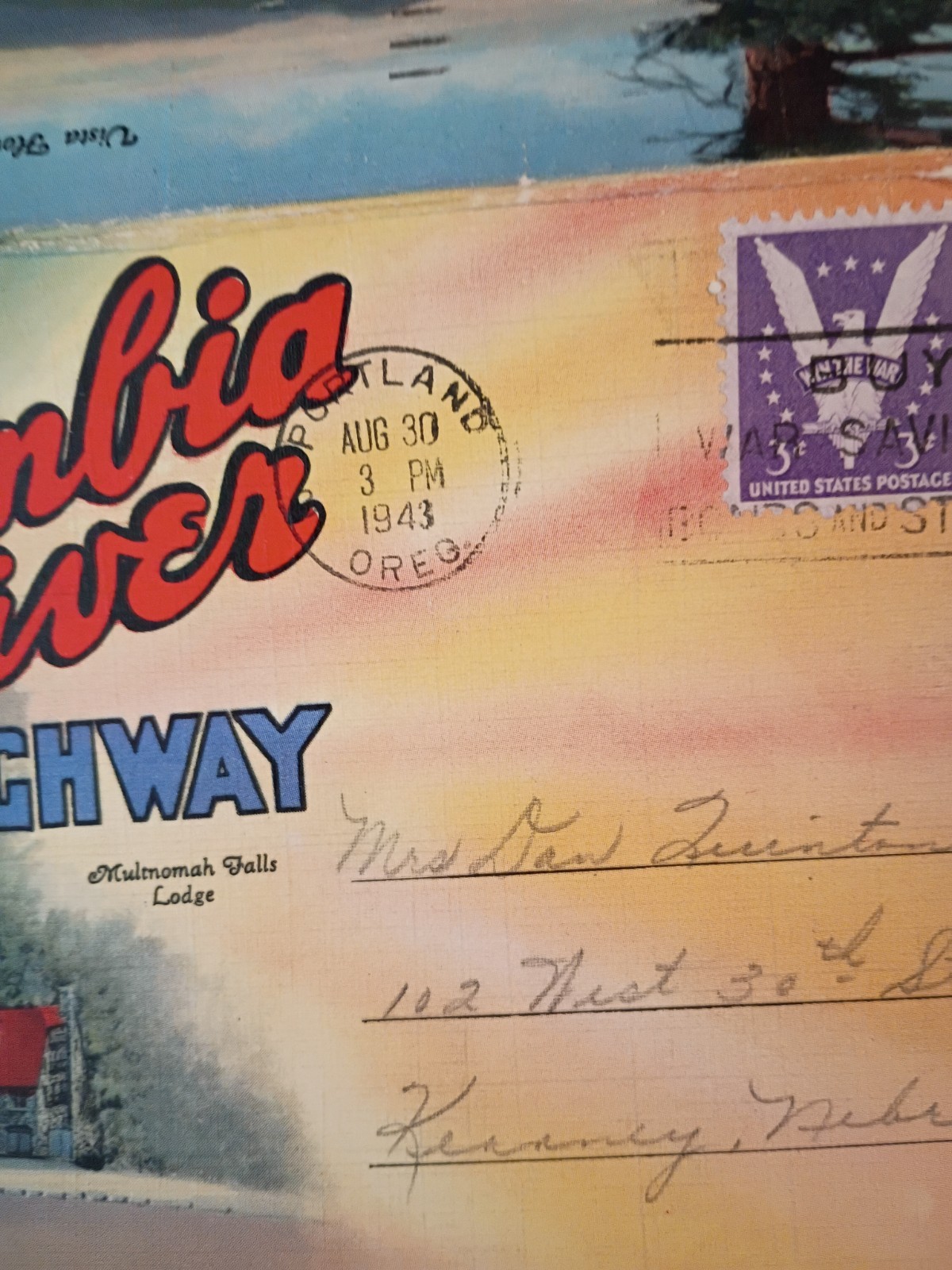 Vintage MCM Souvenir Postcards Folder Columbia River Highway Oregon 1940’s Linen