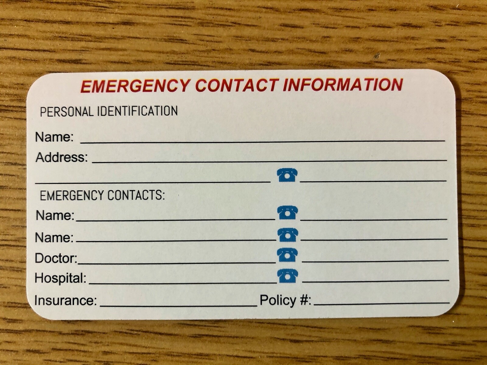 3PK-Emergency Medical ID Wallet Card for Medical Alert ID bracelet+Luggage Tags.