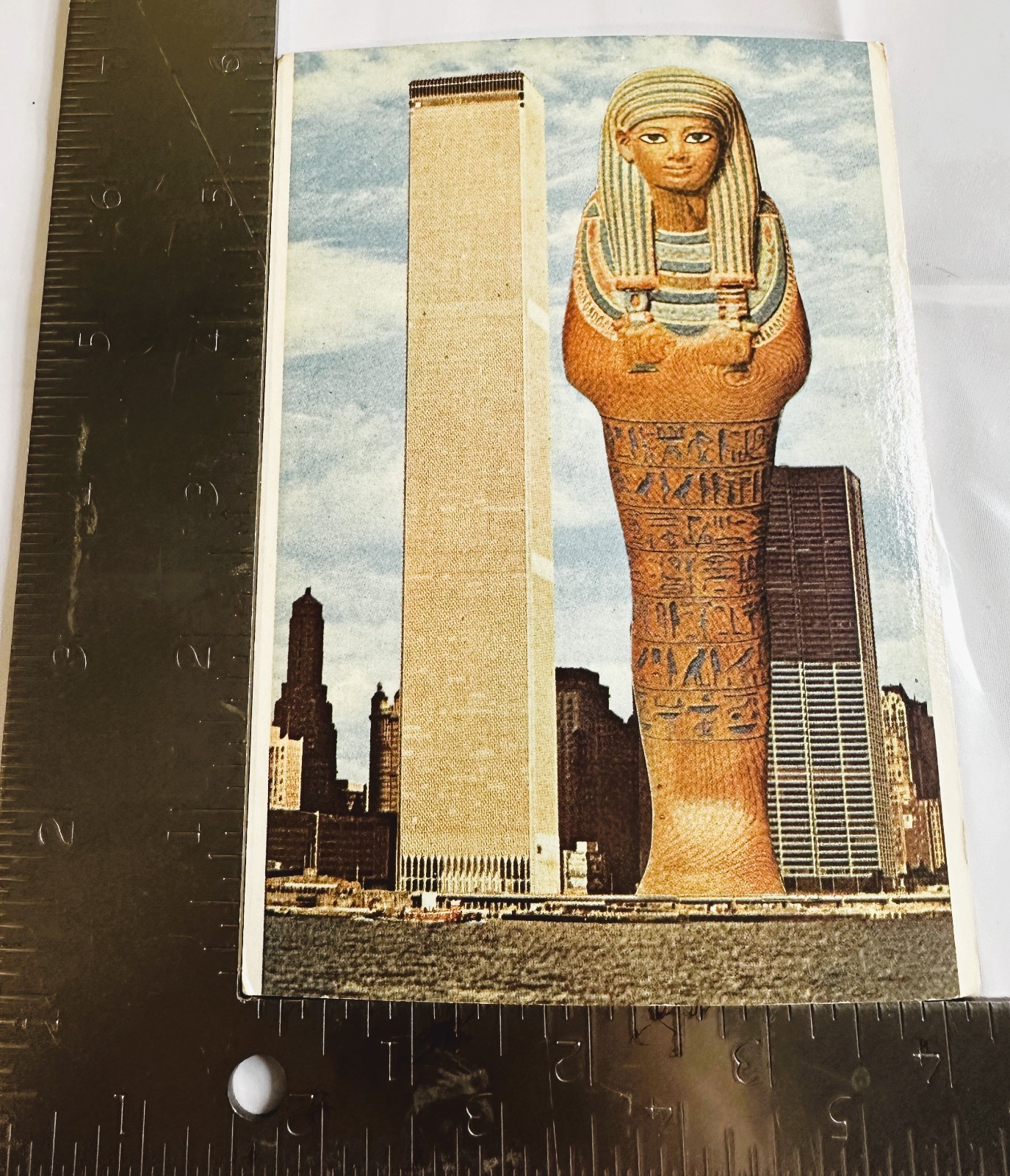 Fantasy Pharaohland Large Scale Shabti of Yuya Juxtaposed w/Twin Towers 1986