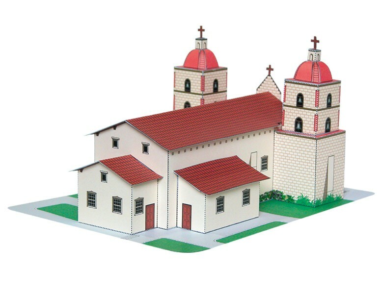 California Mission Santa Barbara – Paper Model Project Kit