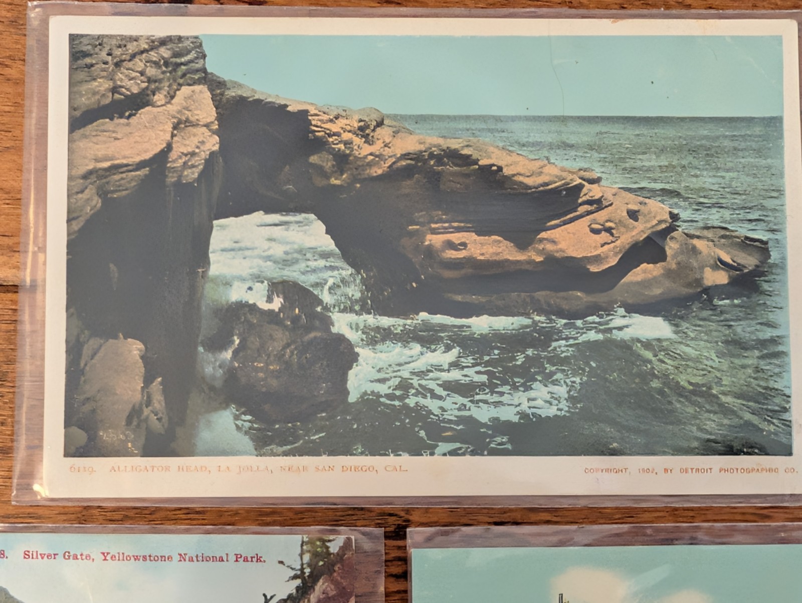 Lot 7 Unused Vintage Postcards Protective Sleeves 1940s Yellowstone Illinois