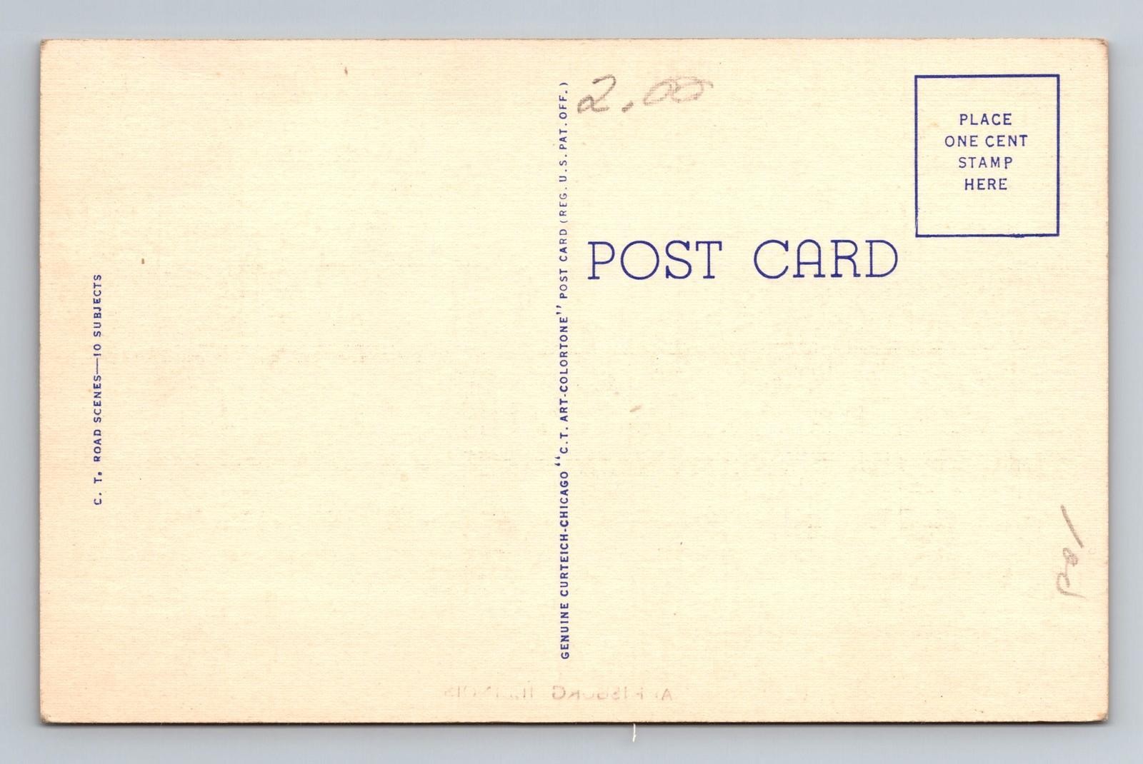 Harrisburg IL-Illinois Scenic Greetings Roadway Vintage Postcard Souvenir