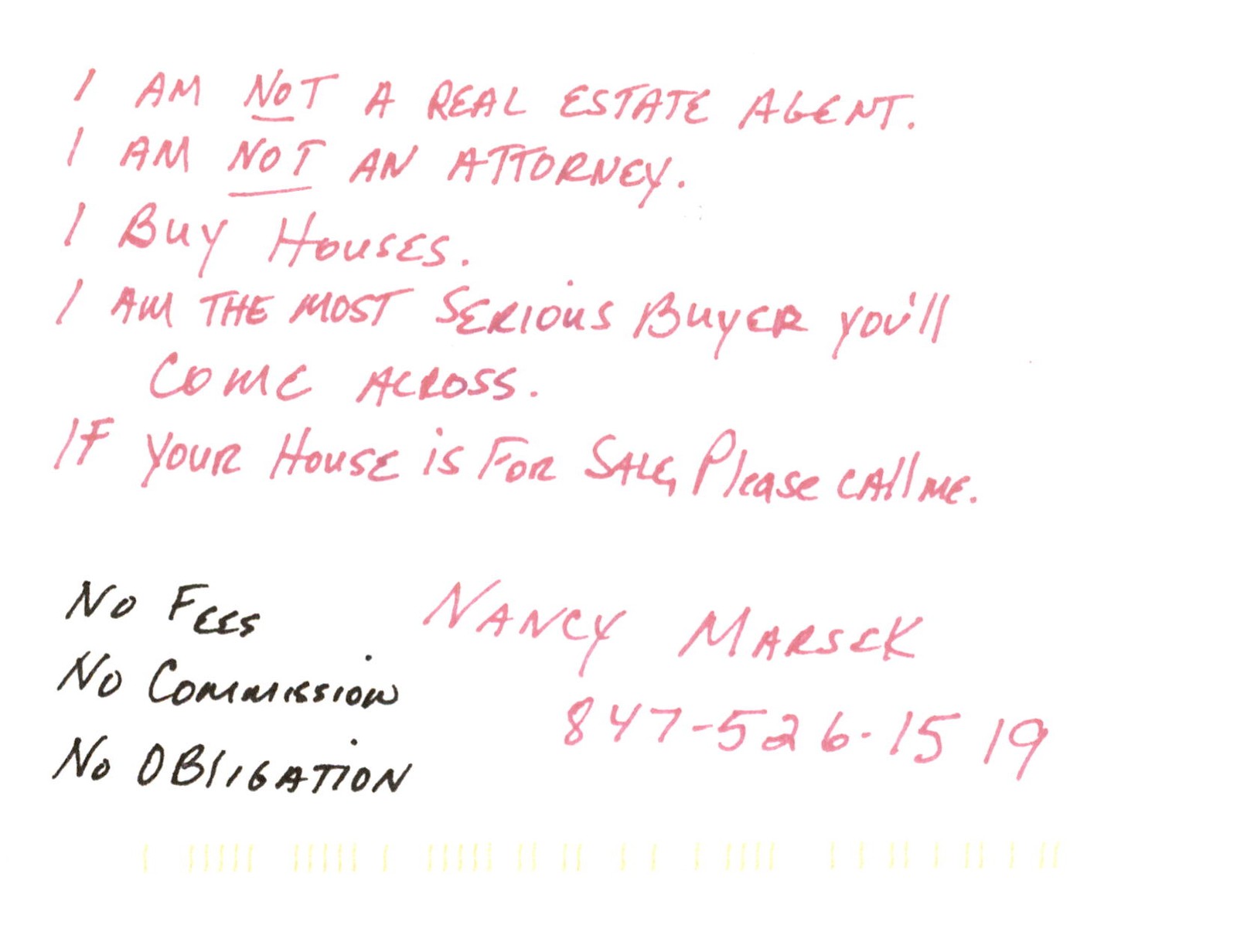 Nancy Marsek, Home Buyer, 2002 Postcard