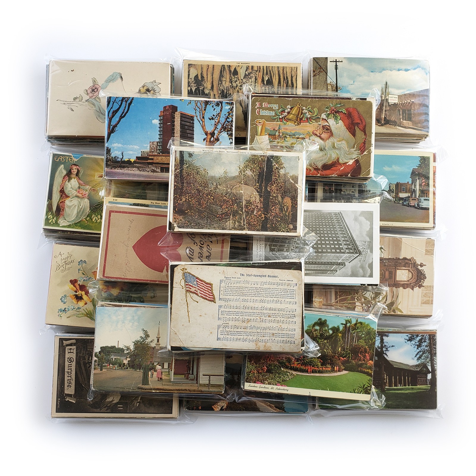 75 Damaged Postcards Lot – Junk Journal Decoupage Unposted Vintage Craft Project