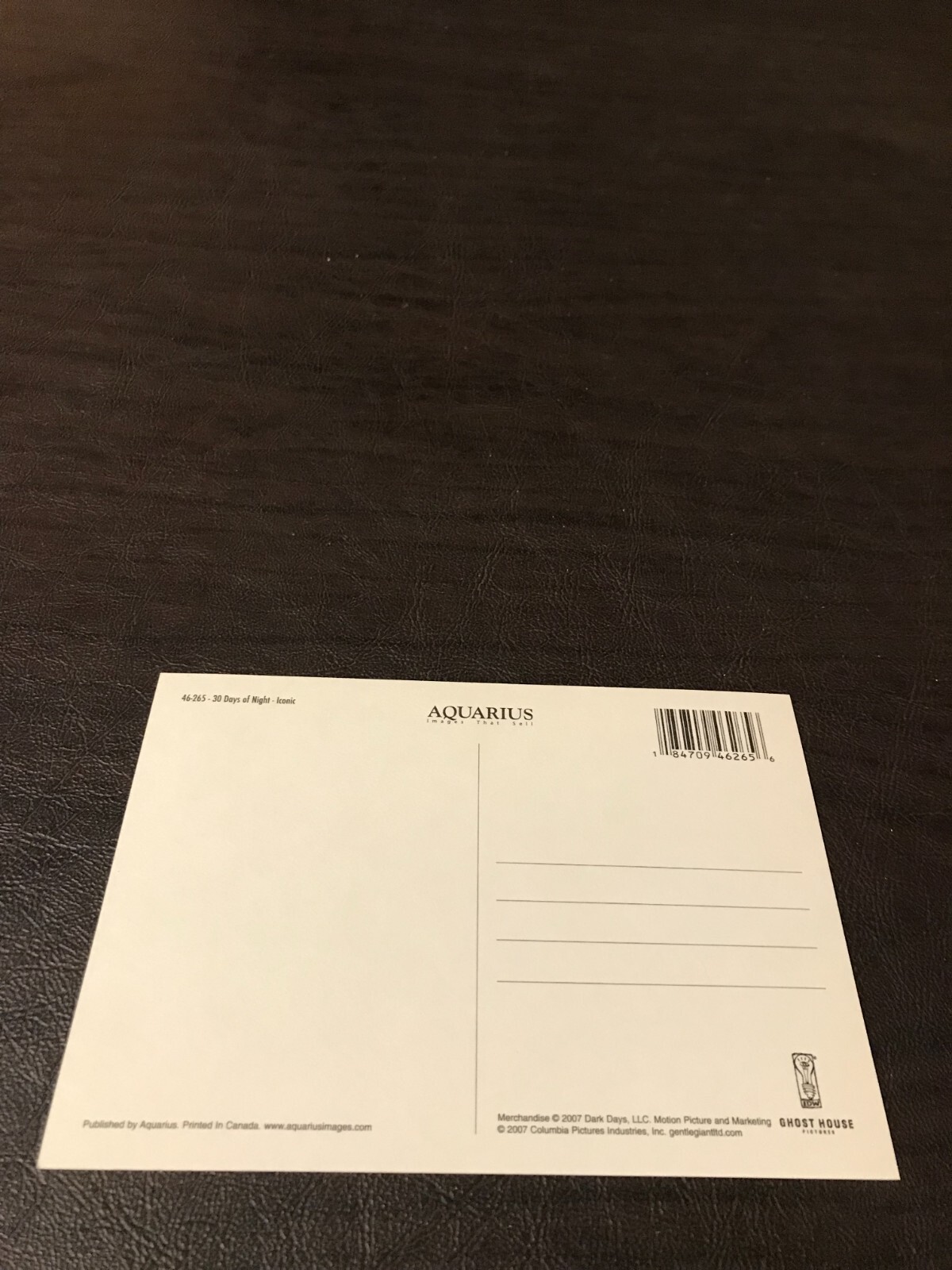 NEW UNPOSTED MOVIE 4 X 6 POSTCARD – 30 DAYS OF NIGHT – ICONIC…….SLOT 151
