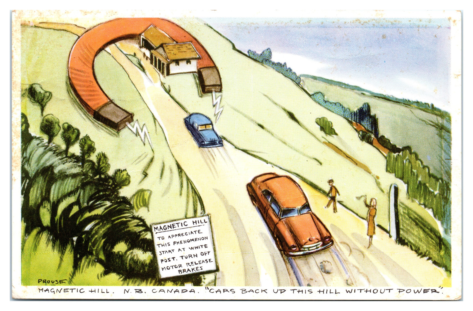 Postcard: MAGNETIC HILL TO APPRECIATE THIS PHENOMENON START AT WHITE P