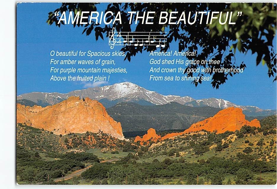 Postcard America The Beautiful Panoramic view from Pikes Peak Colorado USA