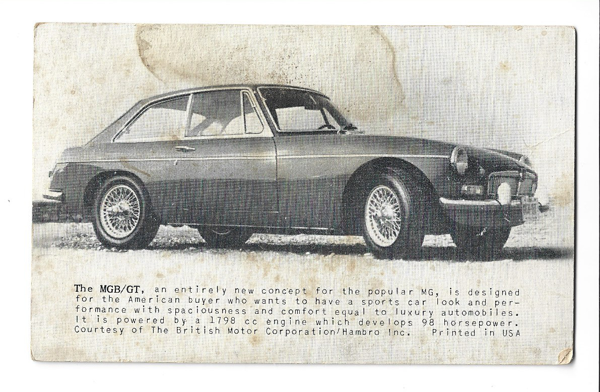 ARCADE~VINTAGE SPORTS CAR,THE MGB/GT -NEW CONCEPT OF MG FOR THE AMERICAN BUYER
