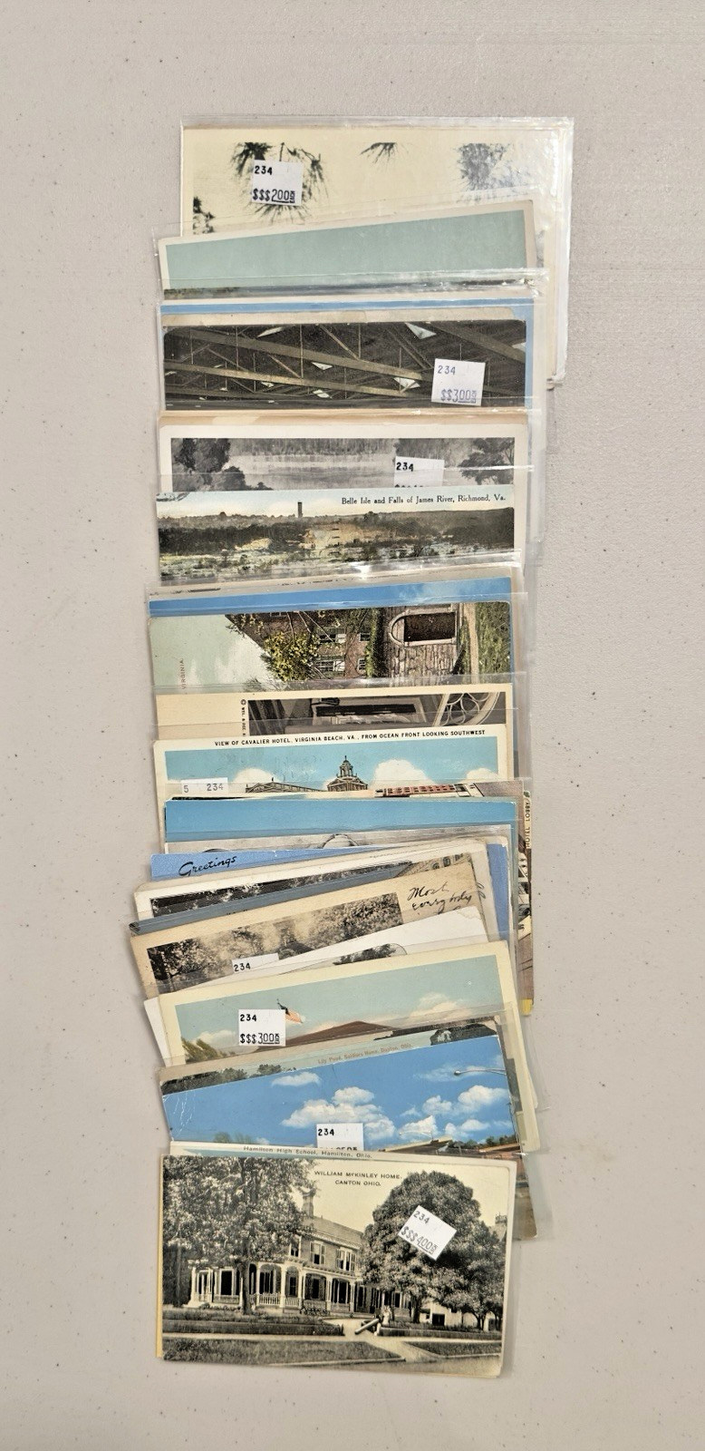 Lot Of 50 Vintage Postcards Ohio and Virginia Some In Protective Sleeves