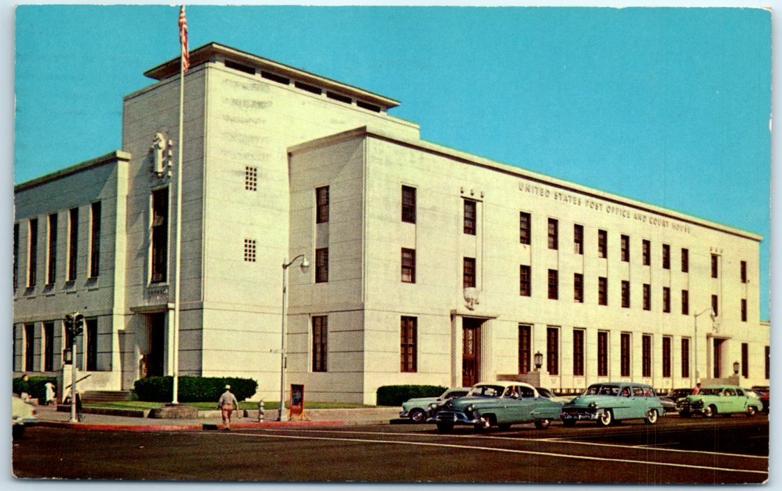 Postcard – United States Post Office and Court House, Fresno, California