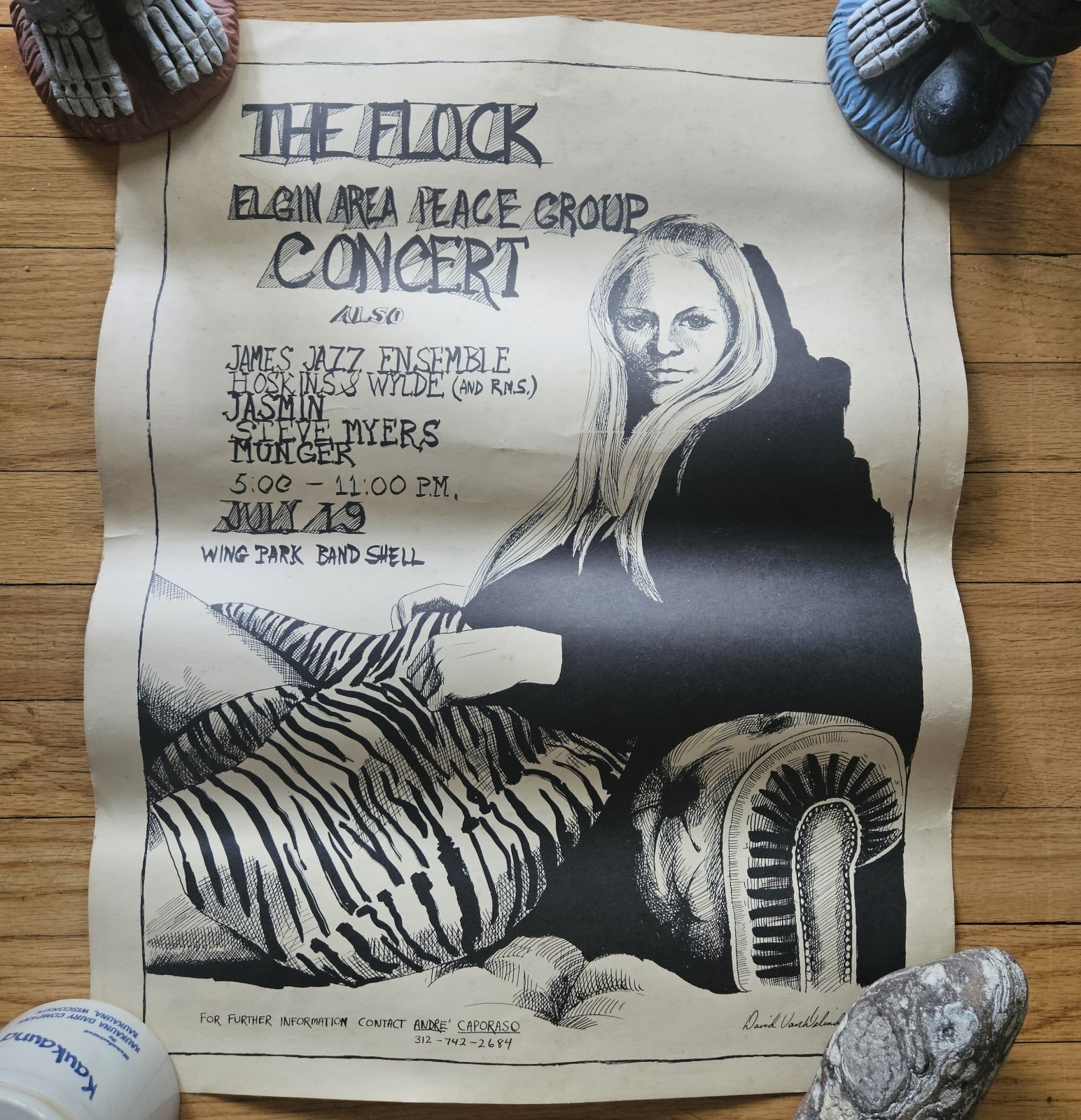 *VERY RARE* Original “THE FLOCK” Concert Poster 1970 By David Archibald