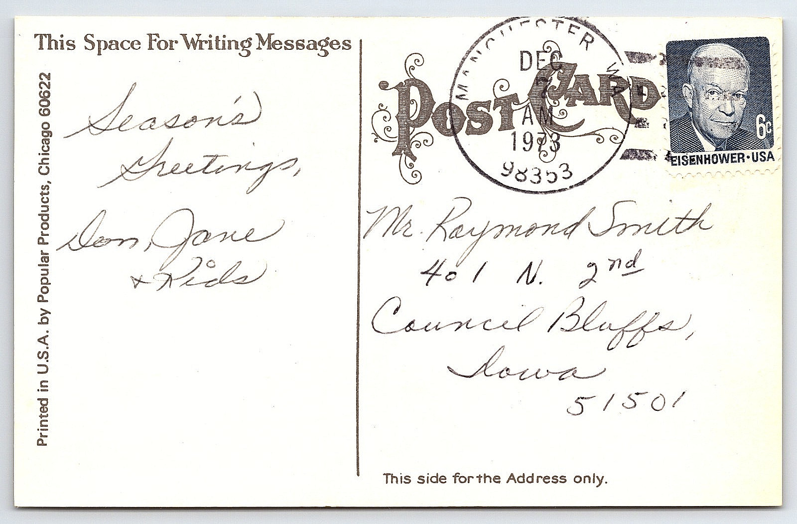 Vintage Postcard Best Wishes For A Merry Christmas Girl In Coat Ringing Bell