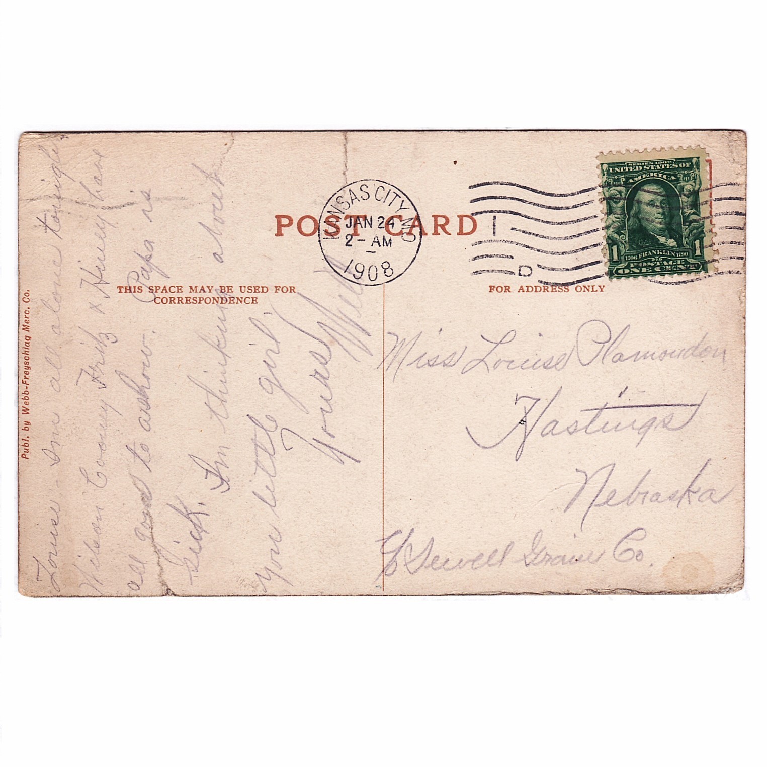 Lot of 7 Kansas City Missouri Electric Park Postcards Posted 1908