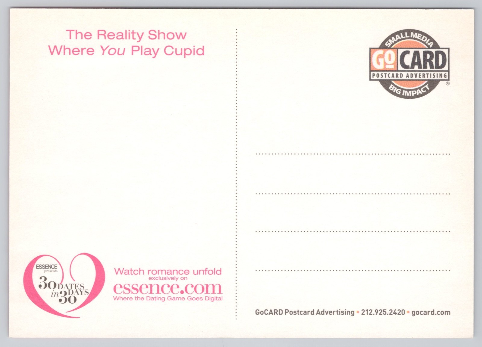 Essence Presents 30 Dates In 30 Days Help 5 Women Find Prince Promo Postcard